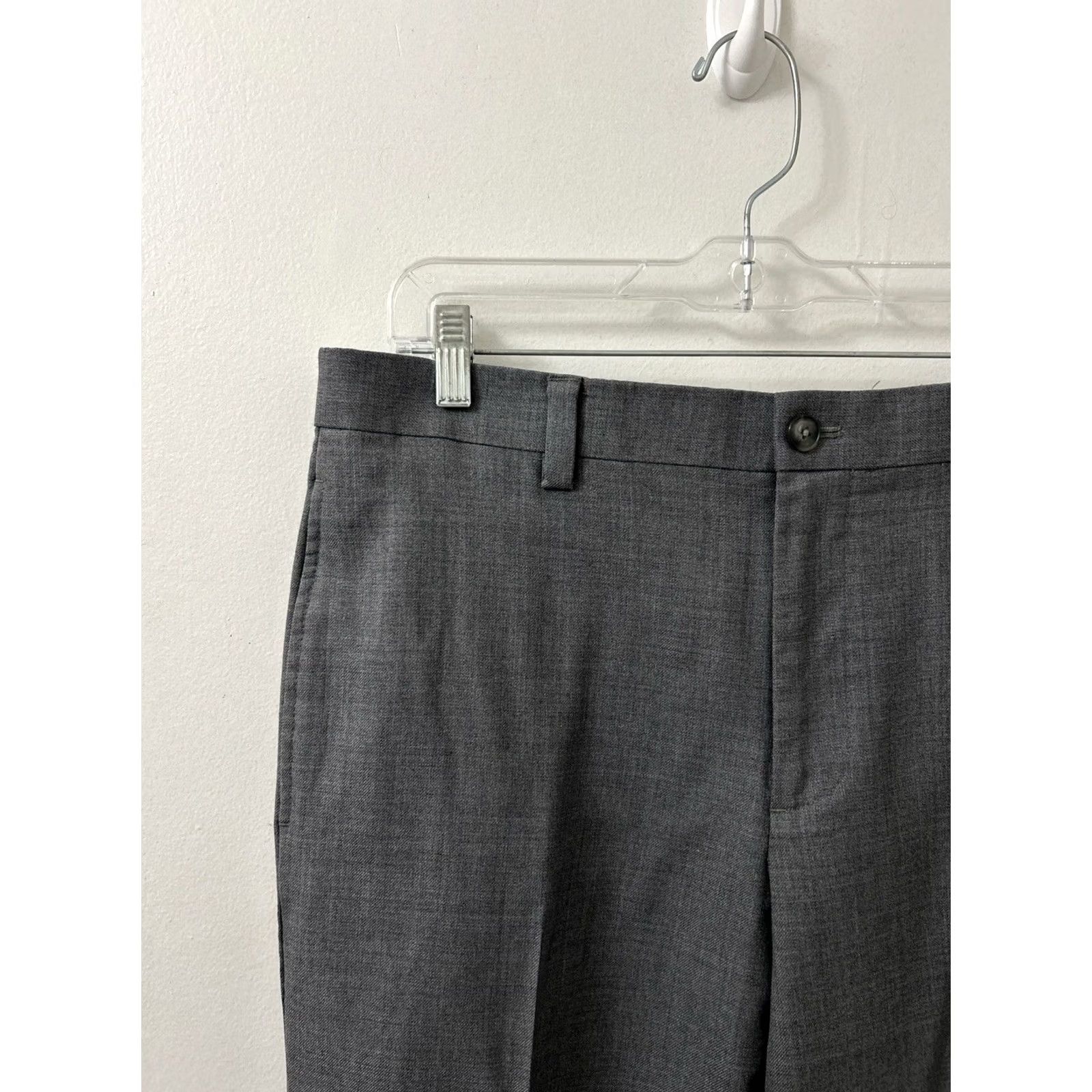 Vintage VINTAGE: No — LL Bean Dress Pants Mens 33x25.5 Gray 100% Wool Classic Fit YKK 267797 Size US 33 - 4 Thumbnail