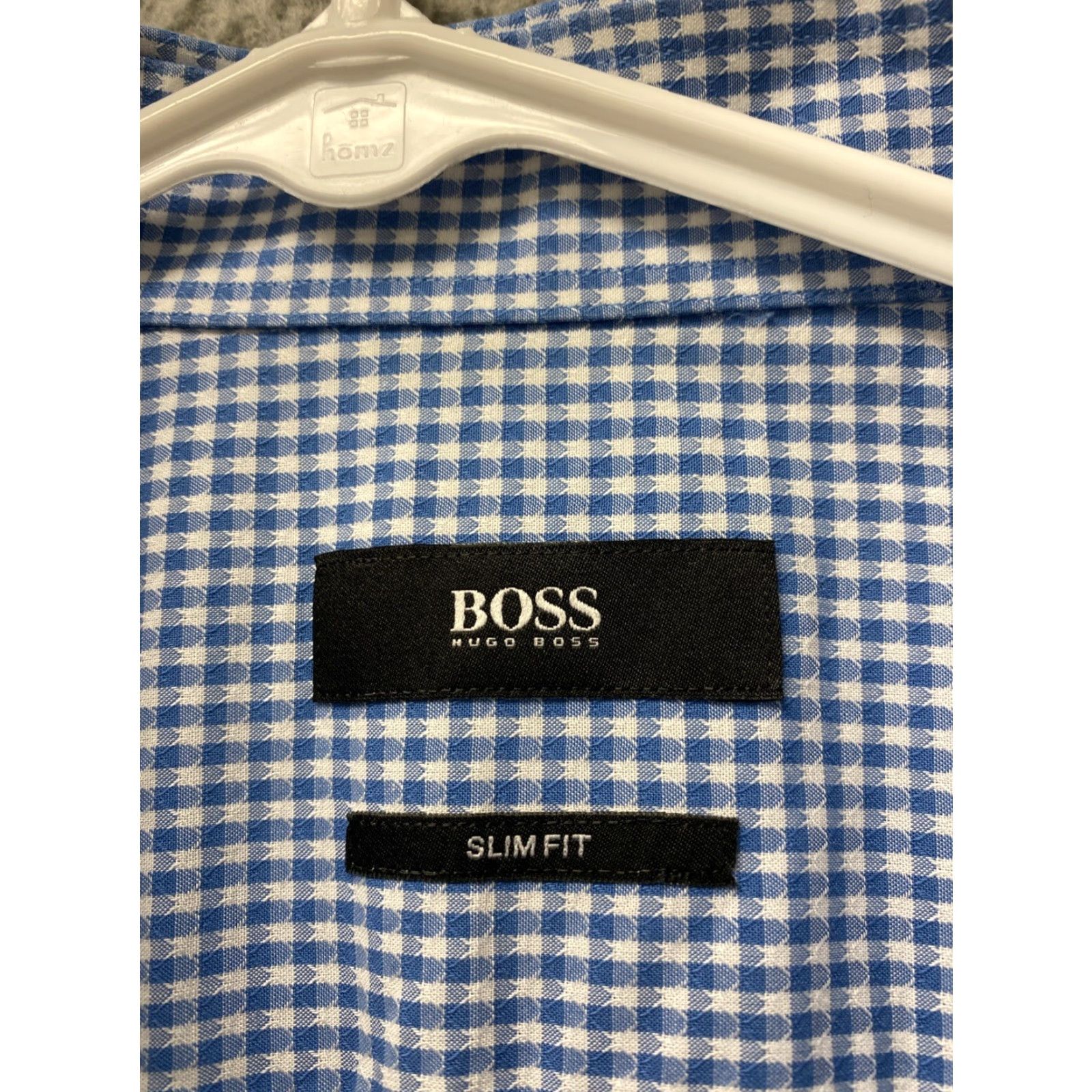 Hugo Boss Hugo Boss Dress Shirt Mens Size 16 Long Sleeve Blue Slim Fit Business Casual Formal Designer Size 42R - 4 Thumbnail
