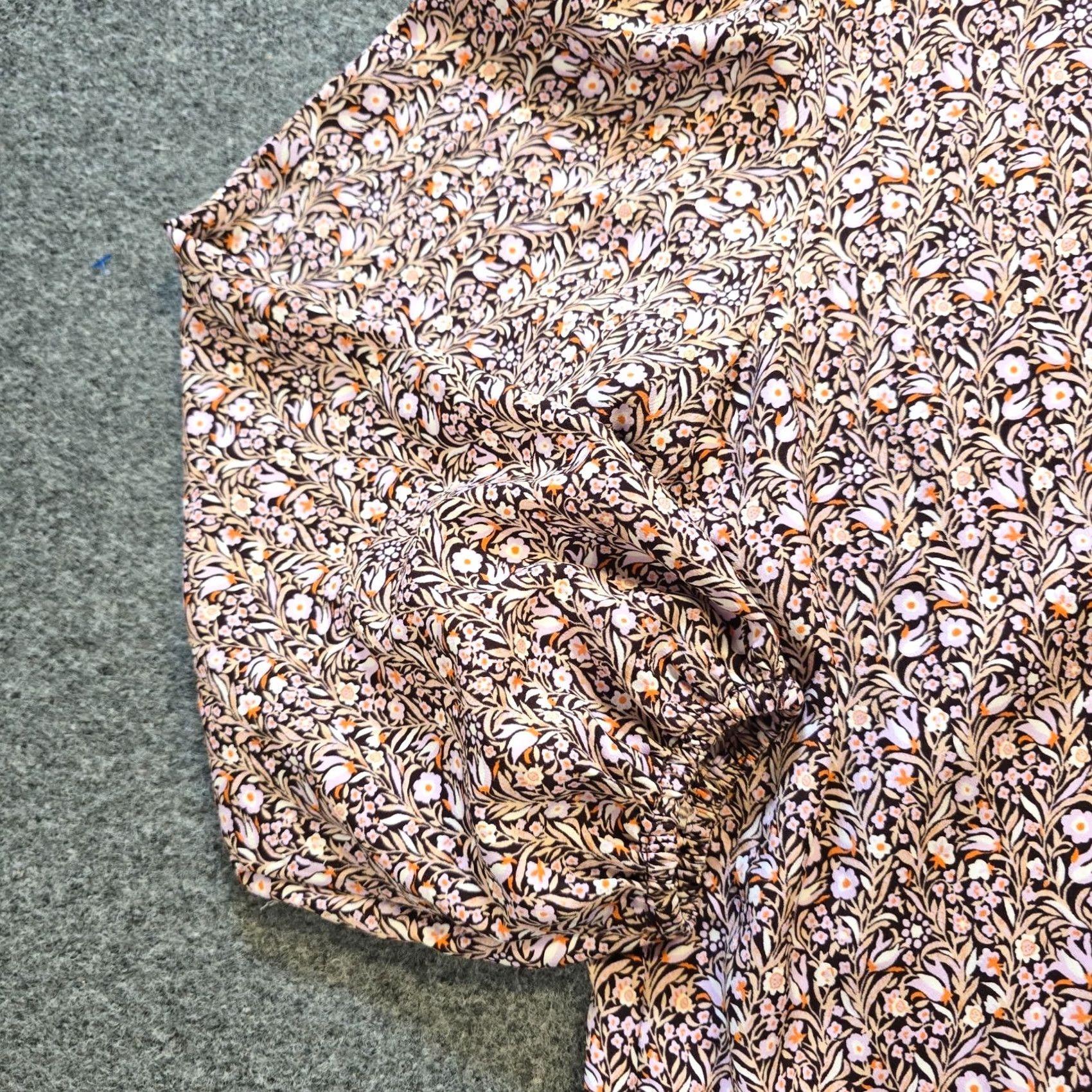 J.Crew J.CREW Blouse Womens Size S Brown Pink Floral Keyhole Long Sleeve Casual Career Shirt Size S / US 4 / IT 40 - 3 Thumbnail