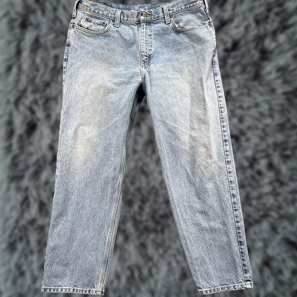 Carhartt Carhartt Jeans Mens 40x30 Blue Relaxed Fit Straight Leg Denim Workwear B460 LVB Size US 40 / EU 56 - 1 Thumbnail