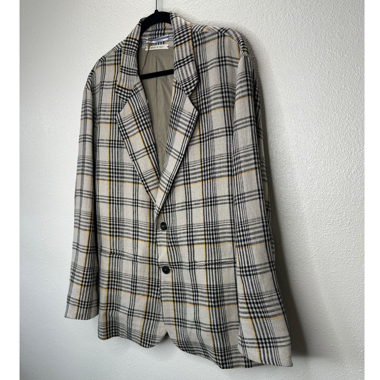 Cristaseya NWT Cristaseya Oversized Linen Blazer Ecru Black Plaid M Size US M / EU 48-50 / 2 - 3 Thumbnail