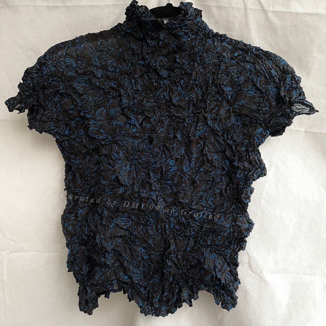 Issey Miyake Issey Miyake 80s Pleated Print Bubble Top Size M / US 6-8 / IT 42-44 - 1 Thumbnail