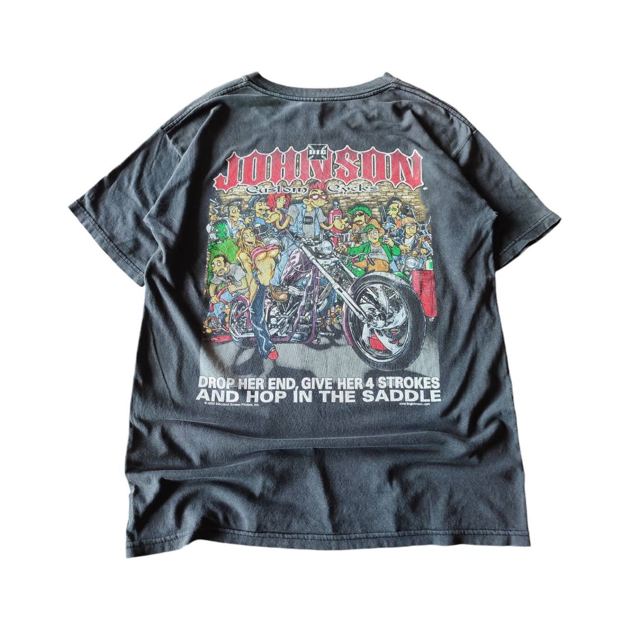 Harley Davidson × Vintage 2003 Big Johnson Custom Cycles T-Shirt Size US M / EU 48-50 / 2 - 1 Thumbnail