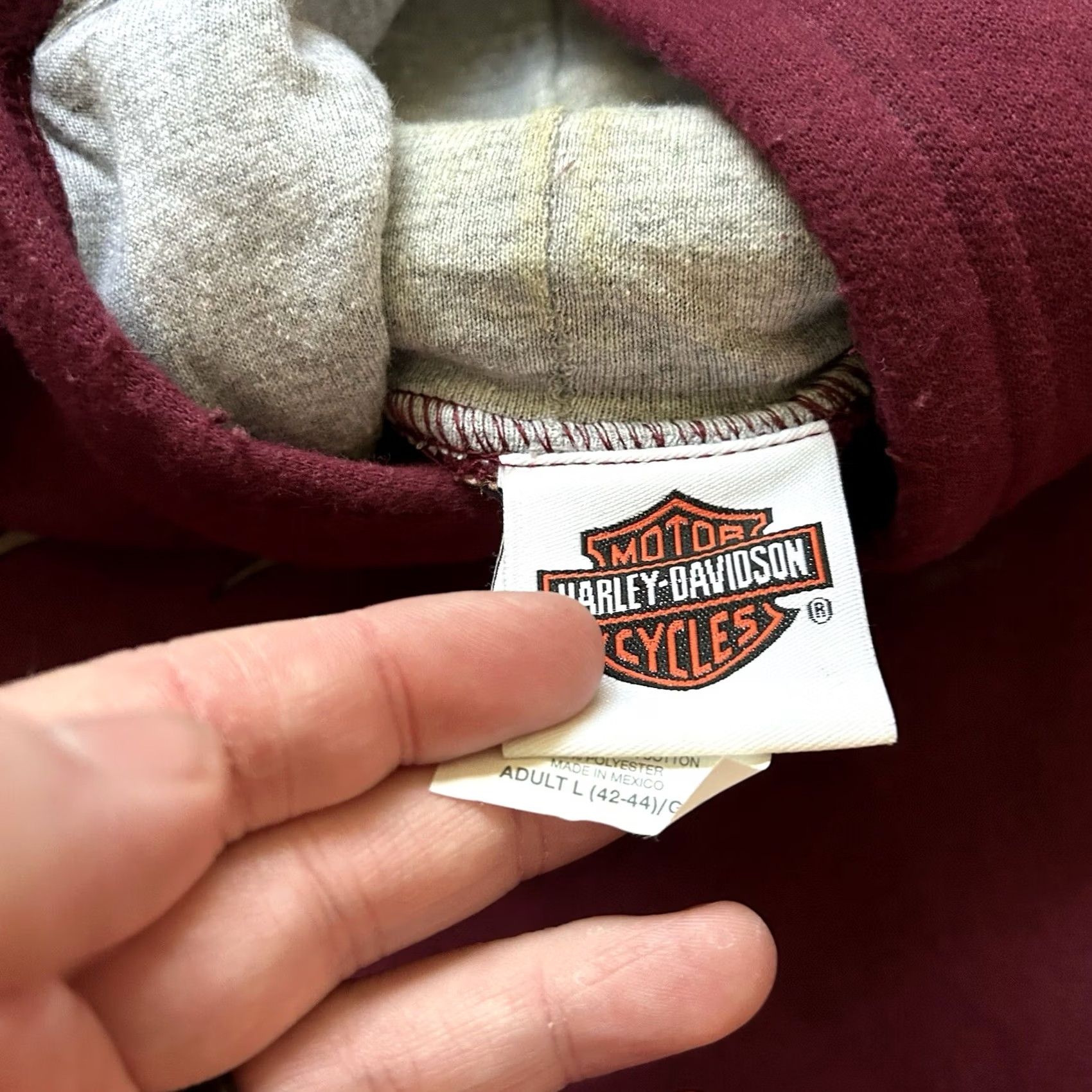 Harley Davidson VINTAGE Harley-Davidson Biker Hoodie Size L Red Men Pullover 2000s Chattanooga Motorcycles Size US L / EU 52-54 / 3 - 5 Thumbnail