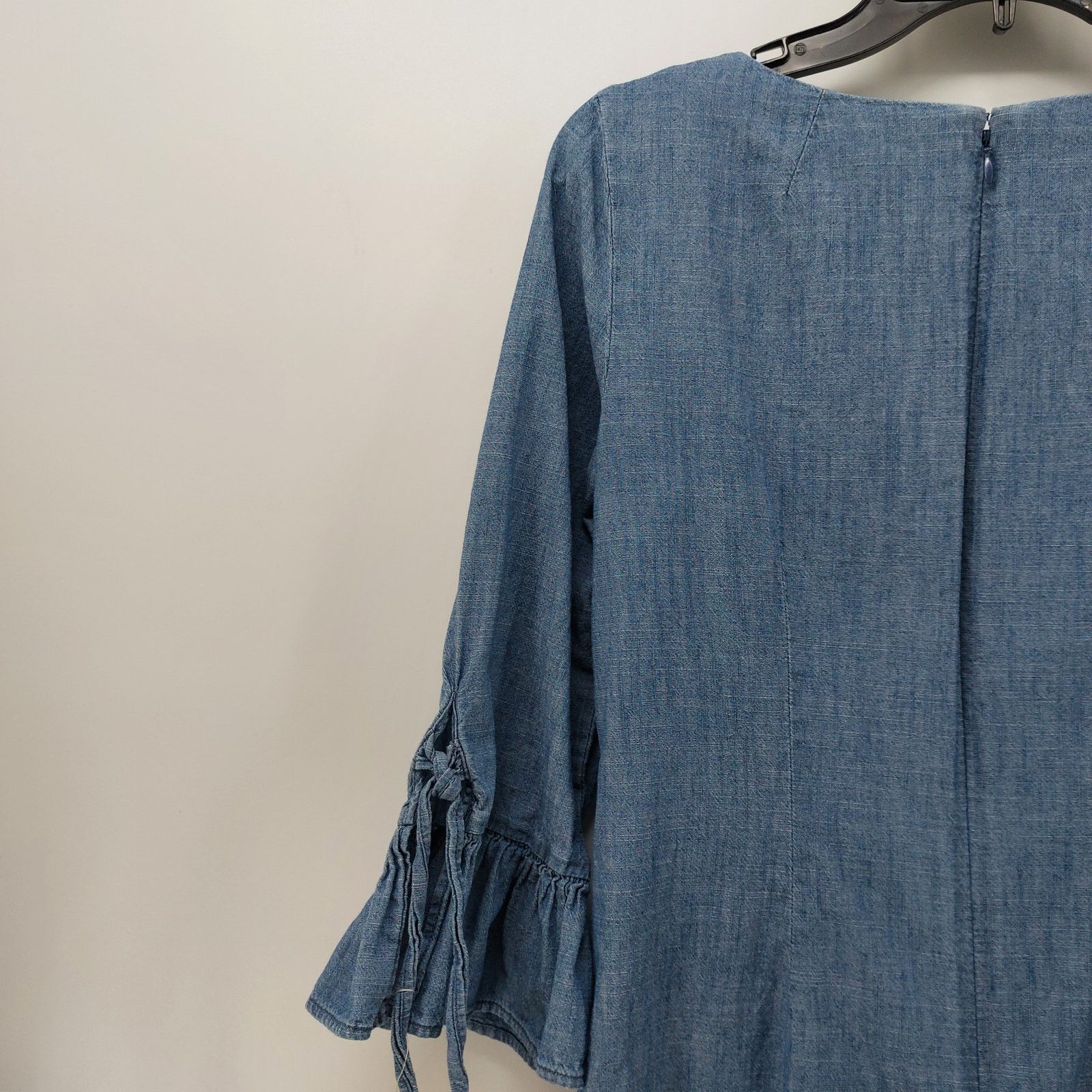 J.Crew J Crew Blue Denim Dress Size 2 Bell Sleeves V-Neck Spring Size XS / US 0-2 / IT 36-38 - 9 Thumbnail