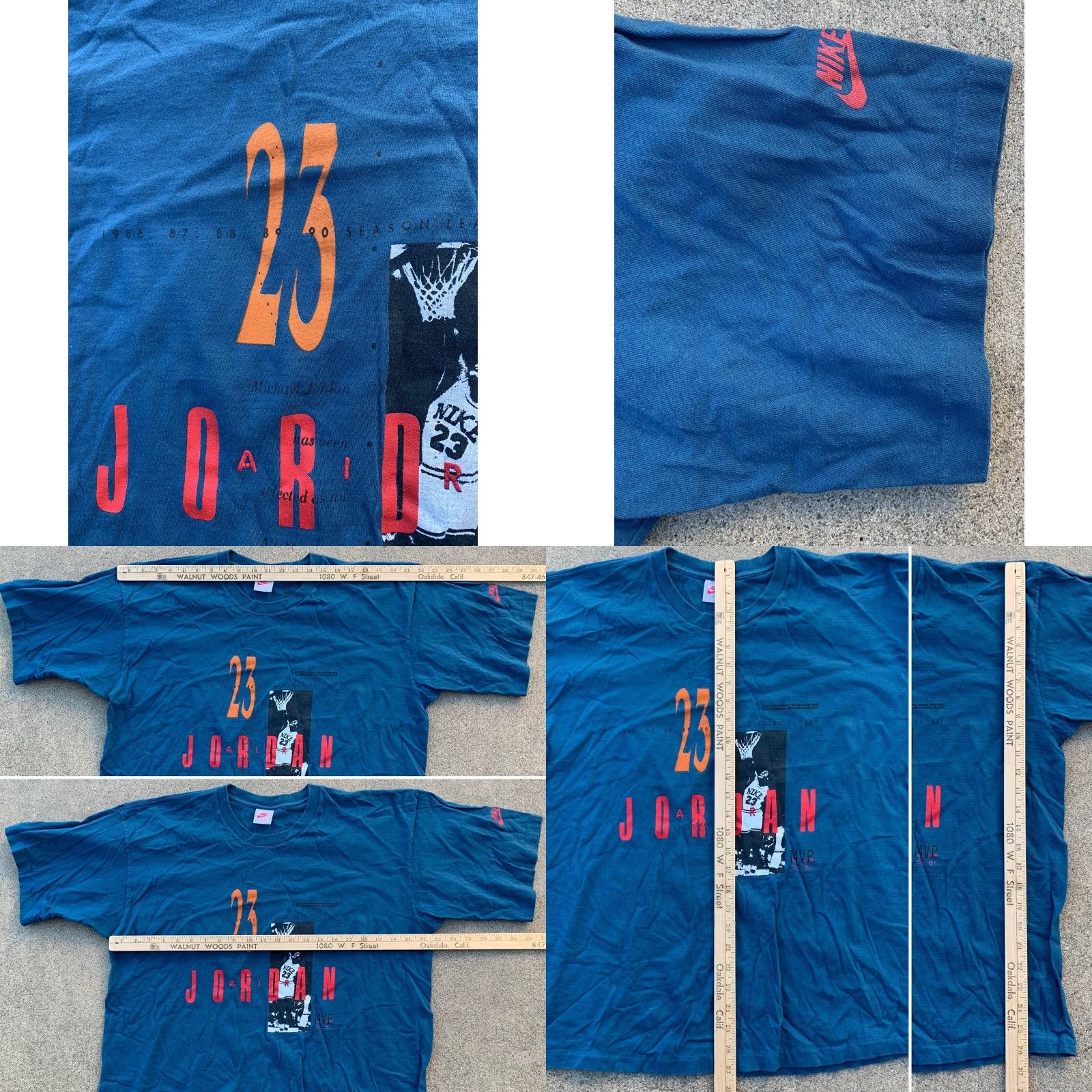 Nike VINTAGE Nike Air Jordan 23 Graphic Tee L Mens Blue 90s 1990s Single Stitch Made in USA Shirt T-Shirt Size US L / EU 52-54 / 3 - 8 Thumbnail