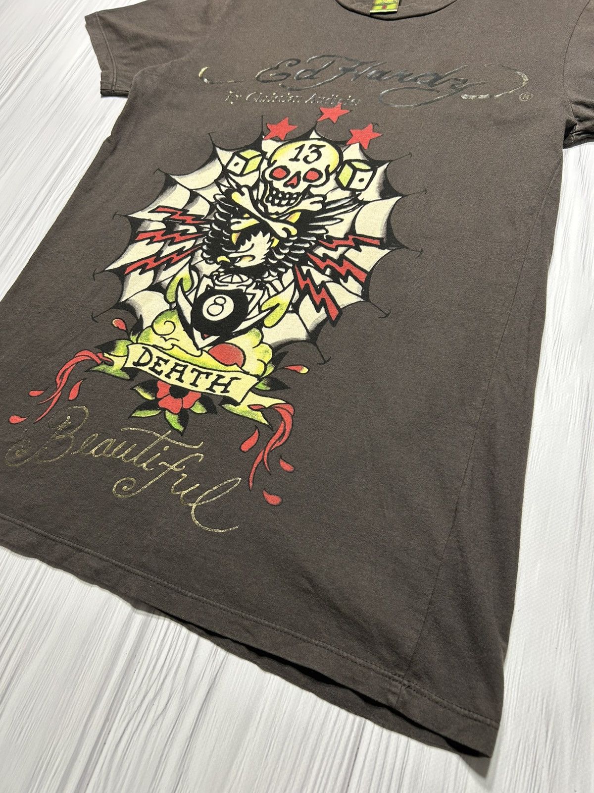 Ed Hardy Vintage Y2K Ed Hardy Death 13 T-Shirt Size S Size US S / EU 44-46 / 1 - 5 Thumbnail