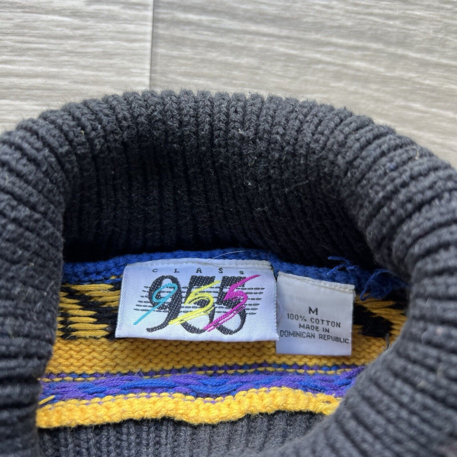 Other Vintage 90s Grandpa Sweater Knit Pullover Geometric Striped Size US M / EU 48-50 / 2 - 3 Thumbnail