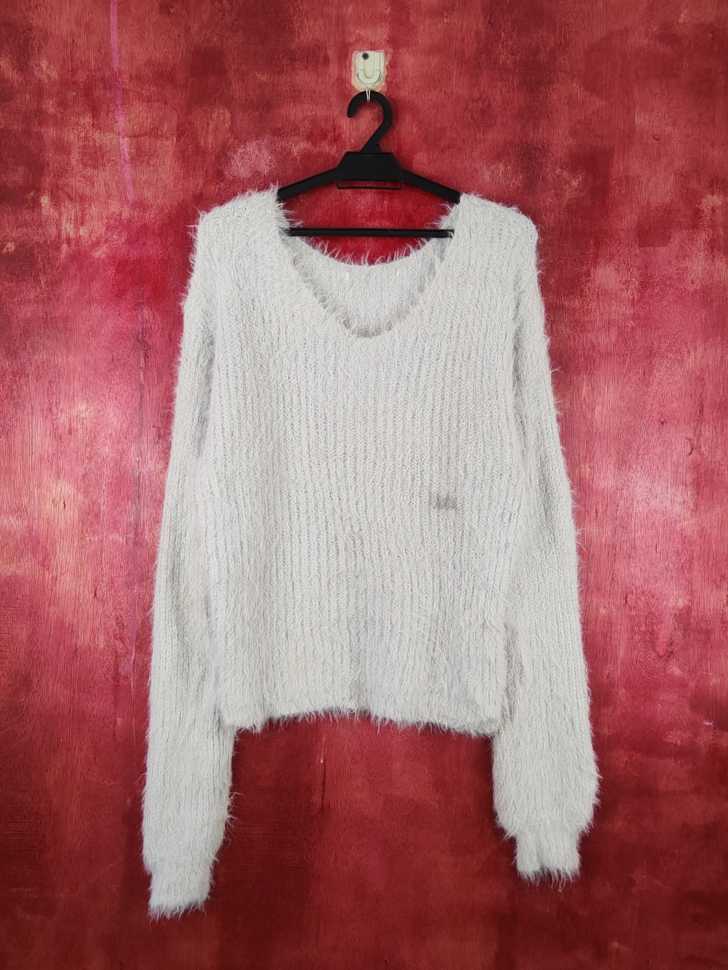 Japanese Brand × Vintage Japanese Brand Gray Shag Shaggy Fur Mohair Knitwear #S1898 Size M / US 6-8 / IT 42-44 - 1 Thumbnail