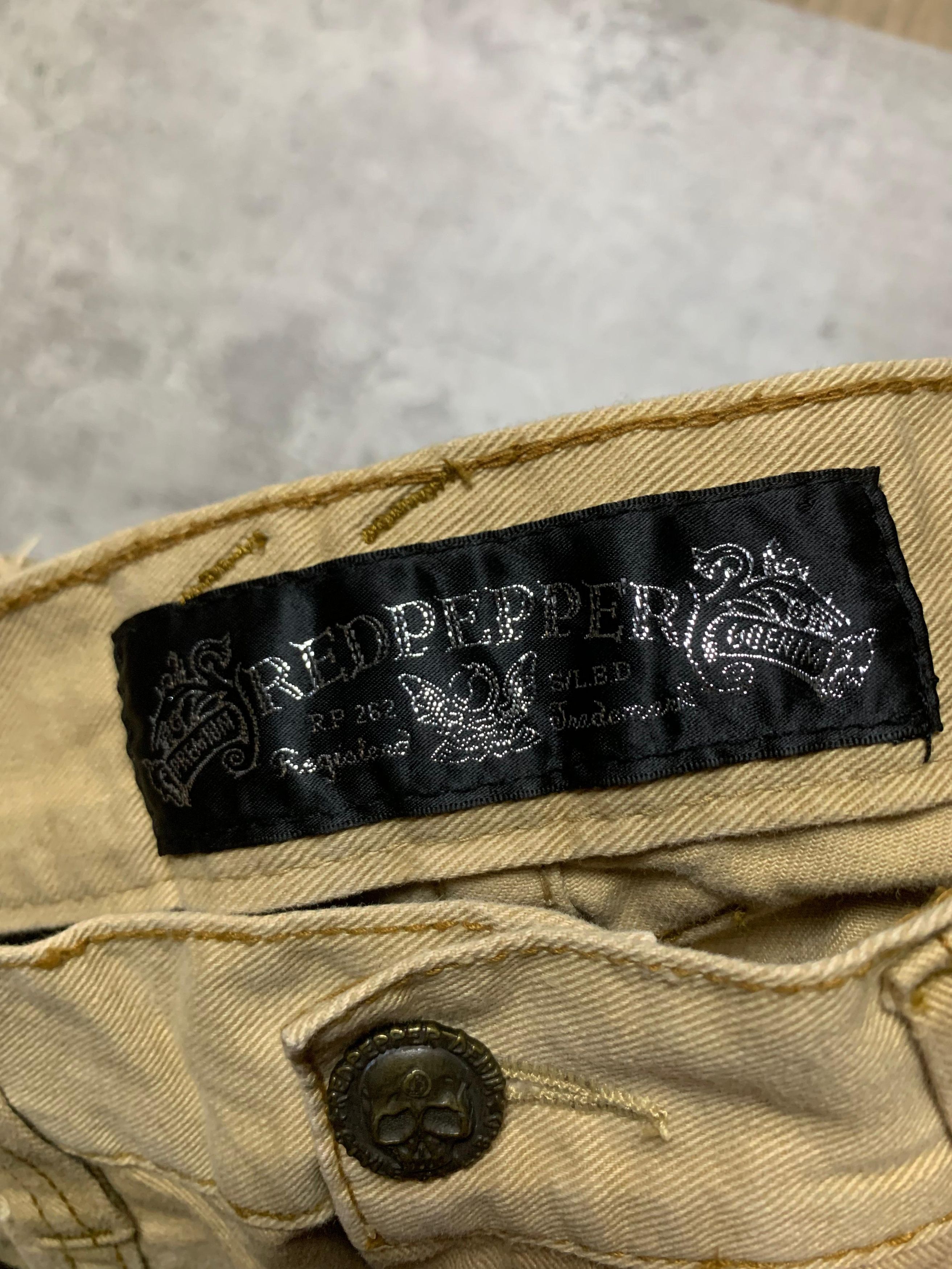 Japanese Brand Redpepper - Distressed Skulls Studded Jeans Pants Size US 34 / EU 50 - 6 Thumbnail