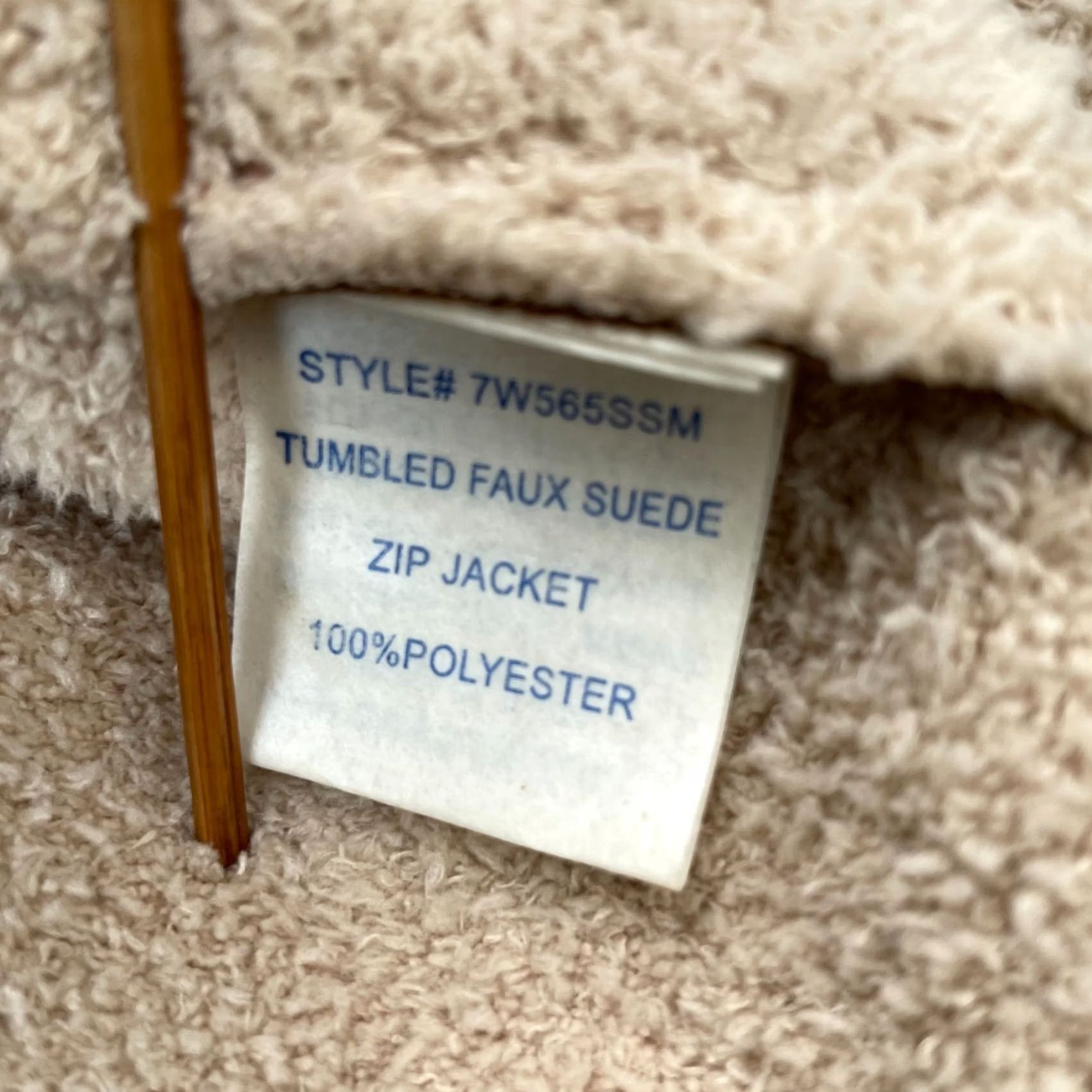 Vintage VINTAGE True Grit Jacket Womens Medium Brown Tumbled Faux Suede Coat Mock Neck Full Zip Mens? Size M / US 6-8 / IT 42-44 - 5 Thumbnail