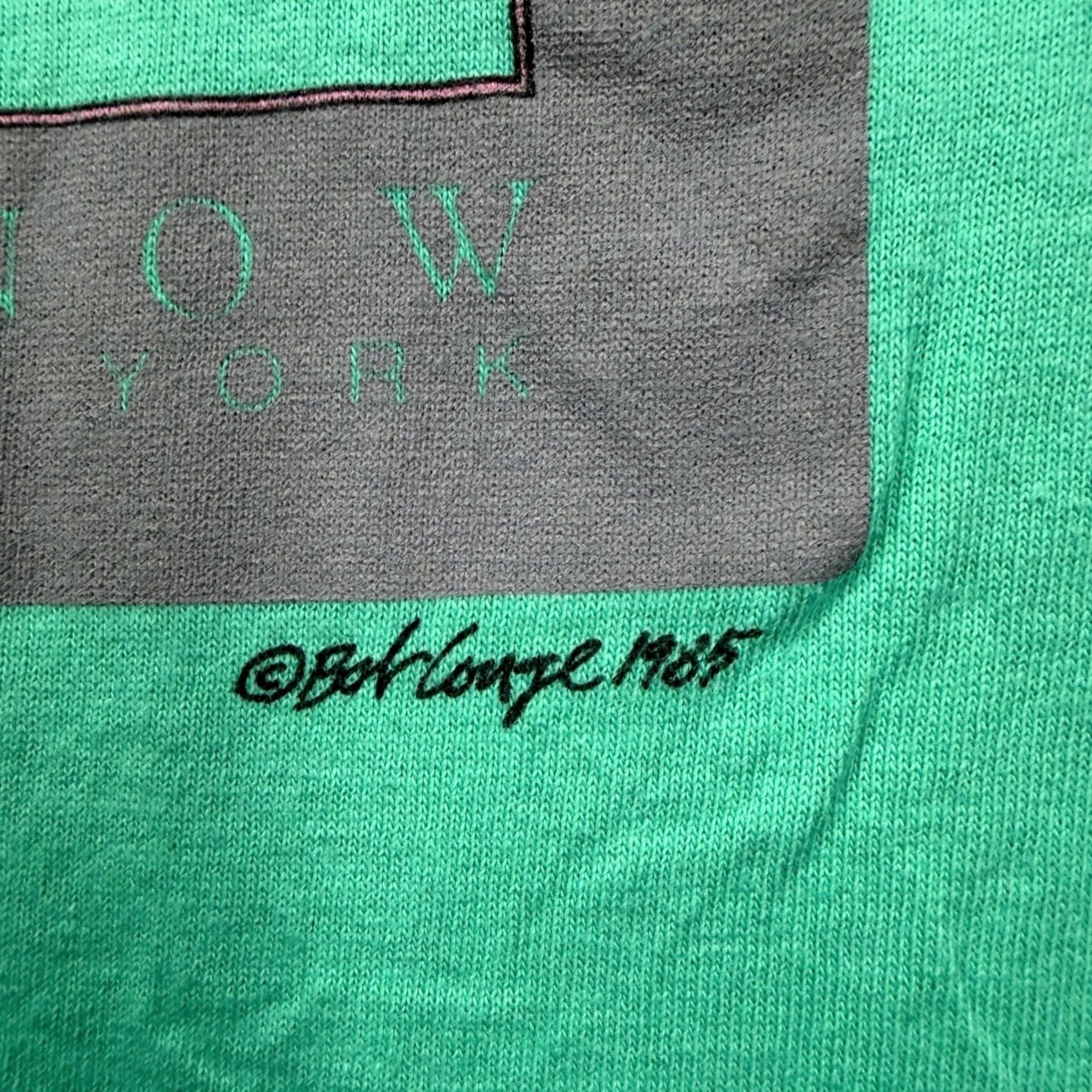 Anvil VINTAGE Anvil T-Shirt Graphic Tee 1985 Let It Snow Rabbits XL Teal Green Made in USA Mens Short Sleeve 100% Cotton Vintage 80s Retro Art Deco Size US XL / EU 56 / 4 - 4 Thumbnail