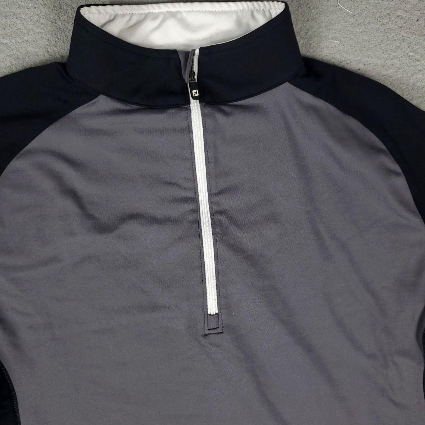 Footjoy FootJoy Sweater Mens M Gray Black 1/4 Zip Pullover Knit Logo Buttonless Casual Sports Outdoor Golf Hoodie Top Shirt Men Size US M / EU 48-50 / 2 - 2 Thumbnail