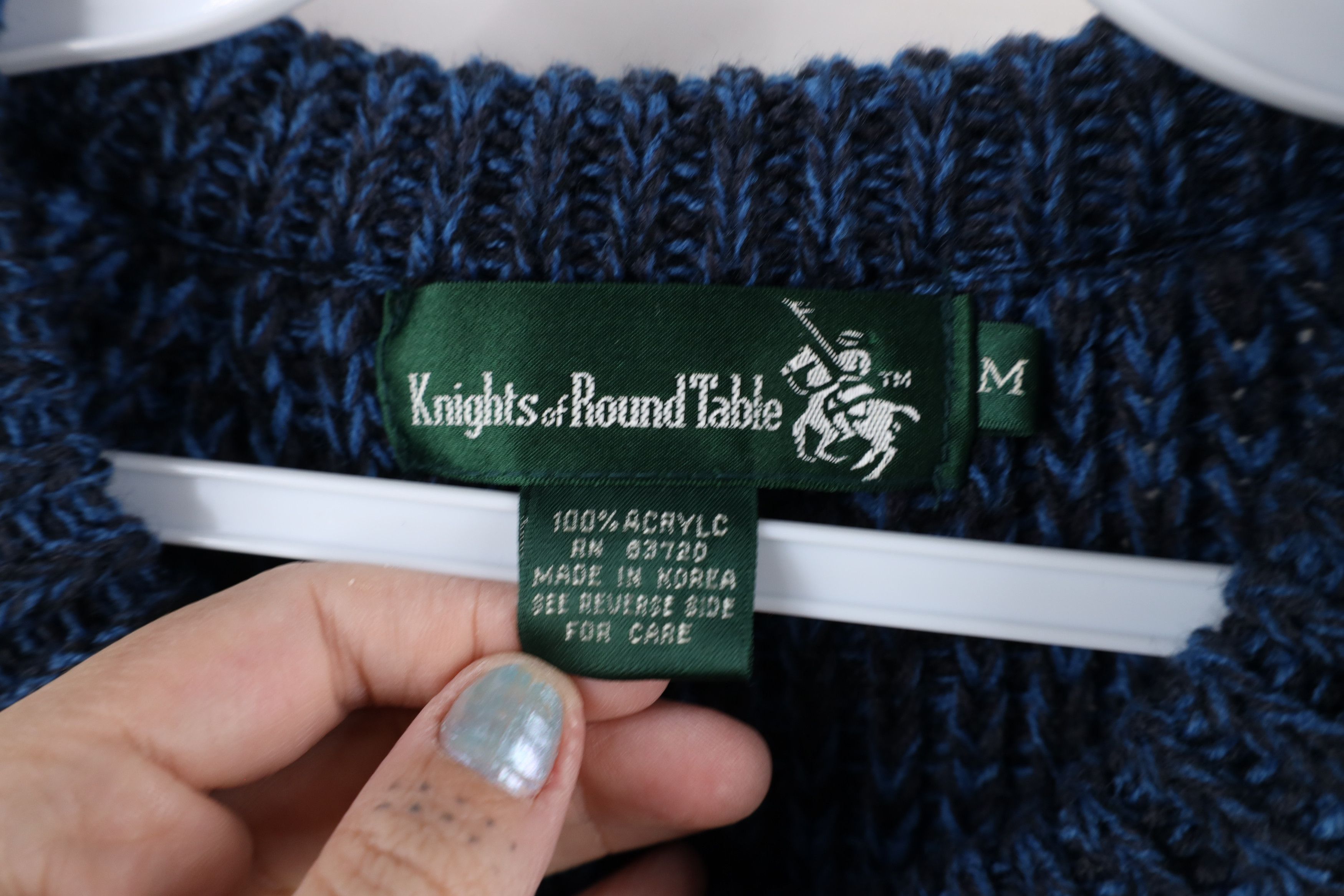 Vintage Vintage 90s Streetwear Ribbed Knit Crewneck Sweater Blue Size US M / EU 48-50 / 2 - 4 Thumbnail