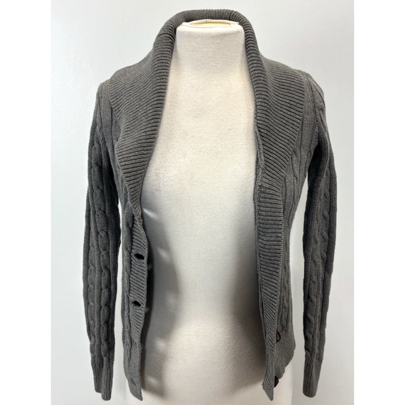 Polo Ralph Lauren Ralph Lauren Sport Cardigan Shirt Women S Gray Cable-Knit Shawl Collar Preppy Vintage? (Note: Avoid adds) Size S / US 4 / IT 40 - 7 Thumbnail