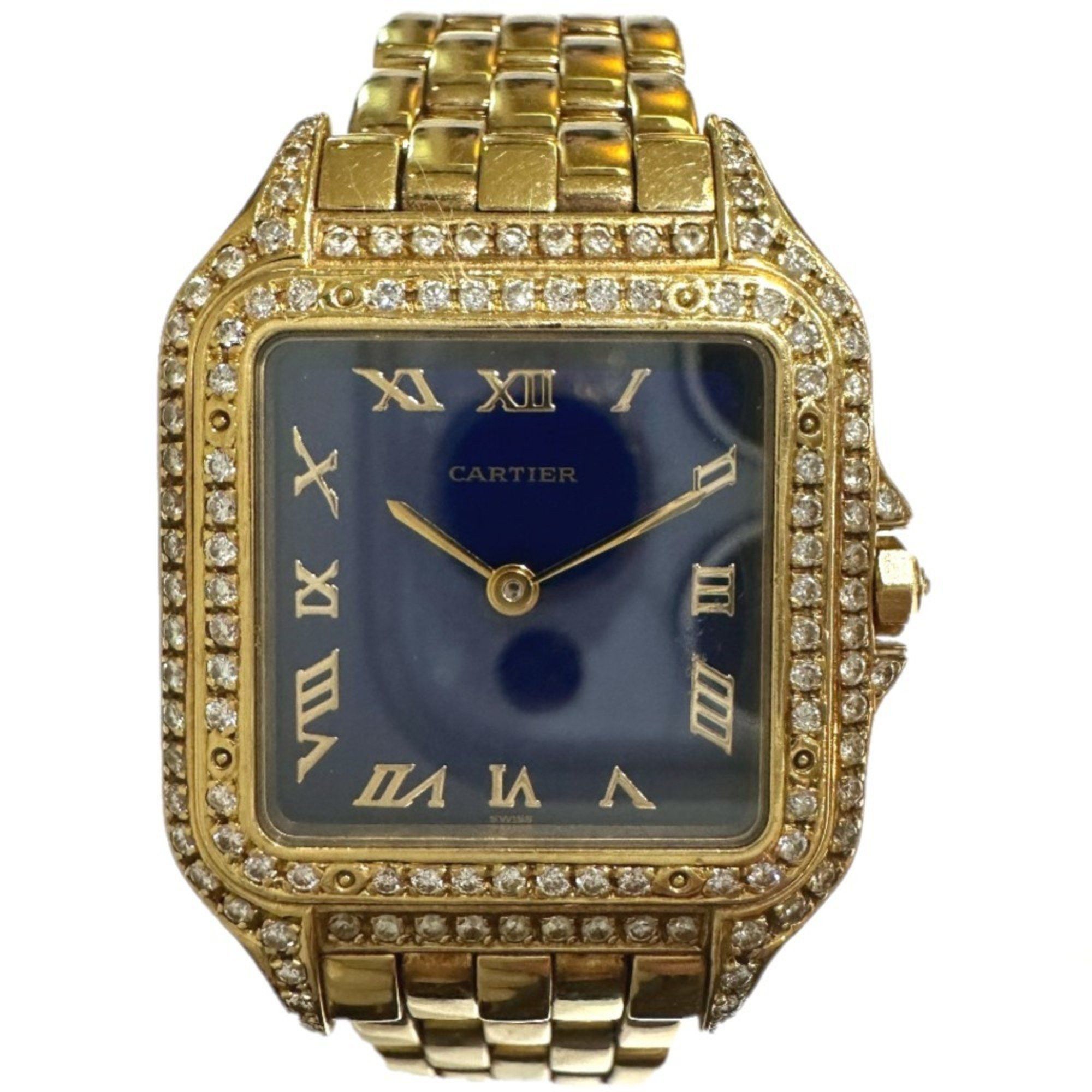 Cartier CARTIER Panthere K18 Solid Diamond Bezel Aftermarket Movement Quartz Wristwatch Men's Gold Size ONE SIZE - 1 Thumbnail