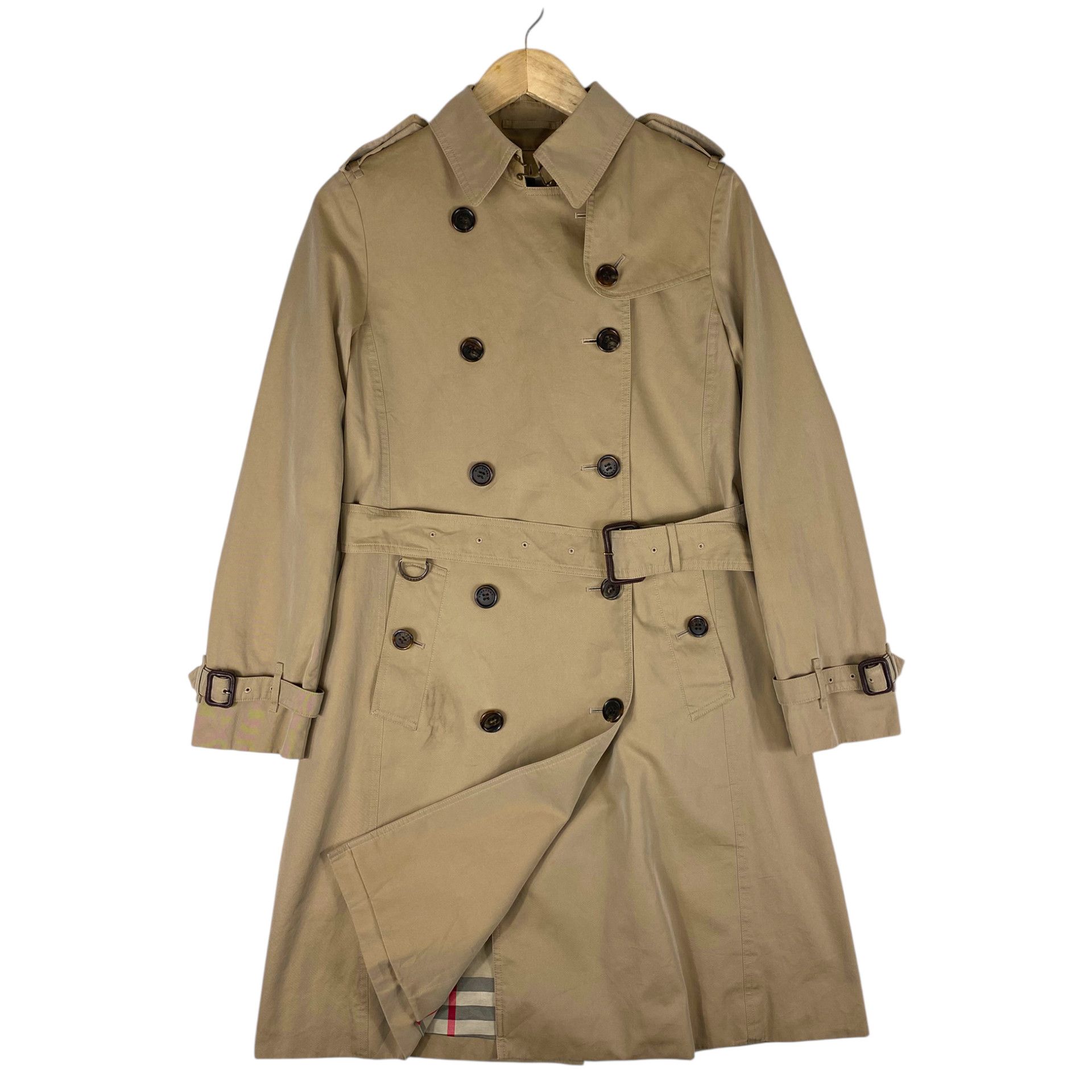 Burberry 💥 BURBERRY DOUBLE BRESTED BIEGE BELTED COAT Size US S / EU 44-46 / 1 - 4 Thumbnail