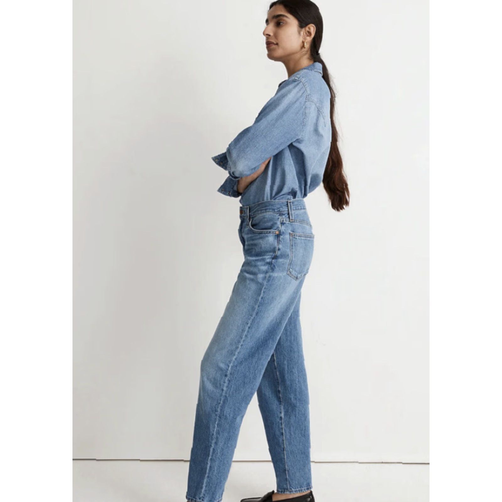 Madewell MADewell The Petite Slouchy Boyjean in Rosewell Wash Jeans 30 Adult Blue 100% Cotton Zipper Button 29.5in 29.5in Womens Size 30" / US 8 / IT 44 - 2 Thumbnail