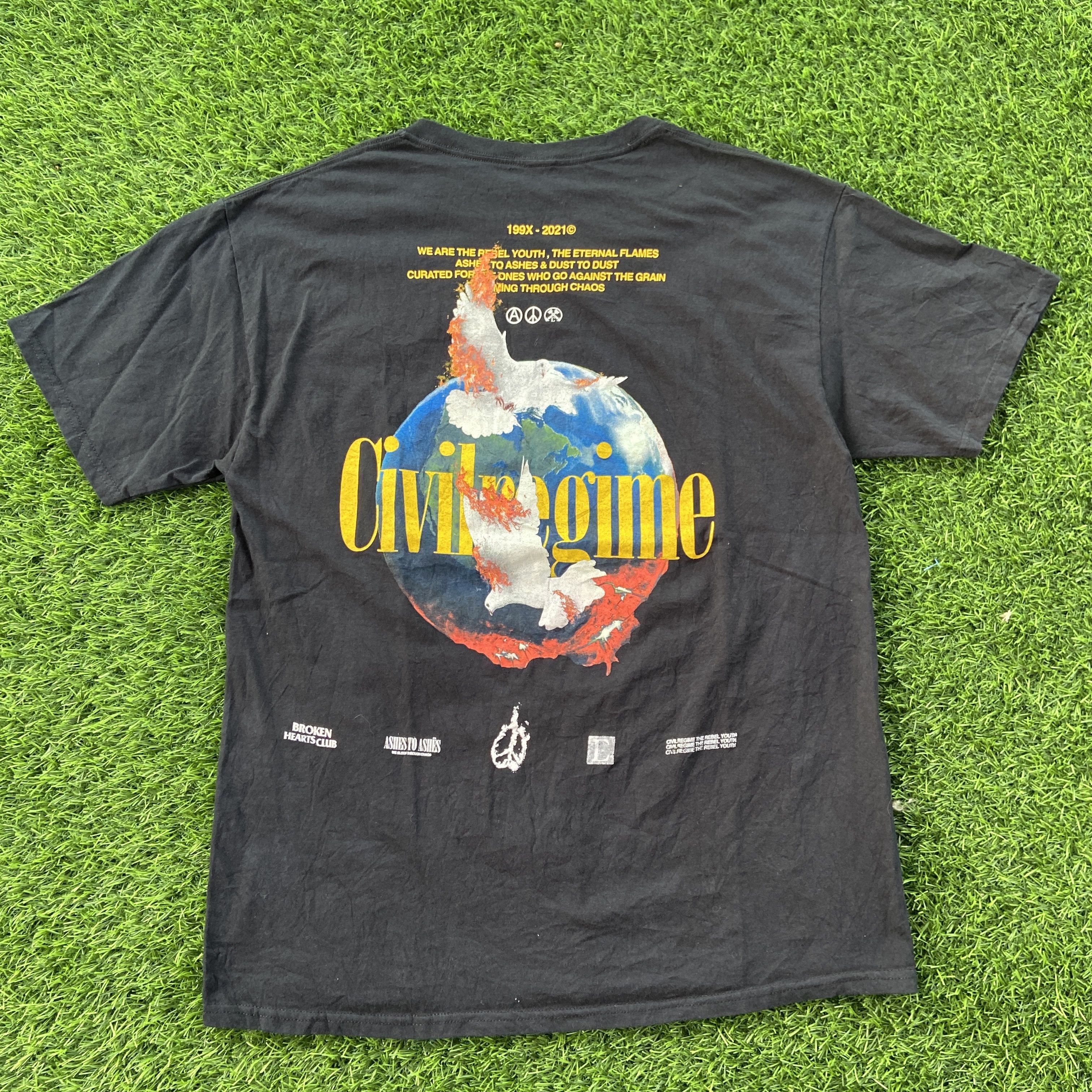 Civil Regime CVLA Civil Regime Black World Burning T-Shirt Size US L / EU 52-54 / 3 - 1 Thumbnail