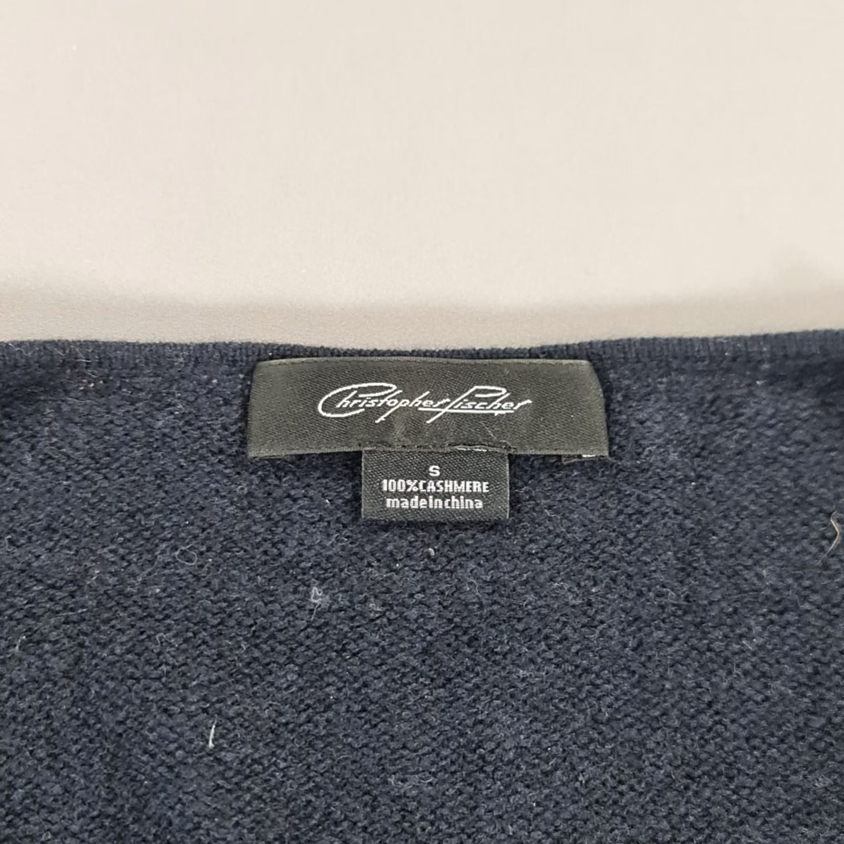 Vintage Christopher Fischef Jumper Womens V-Neck Long Sleeve 100% Cashmere Sequin Pullover Navy Blue S Size S / US 4 / IT 40 - 3 Thumbnail
