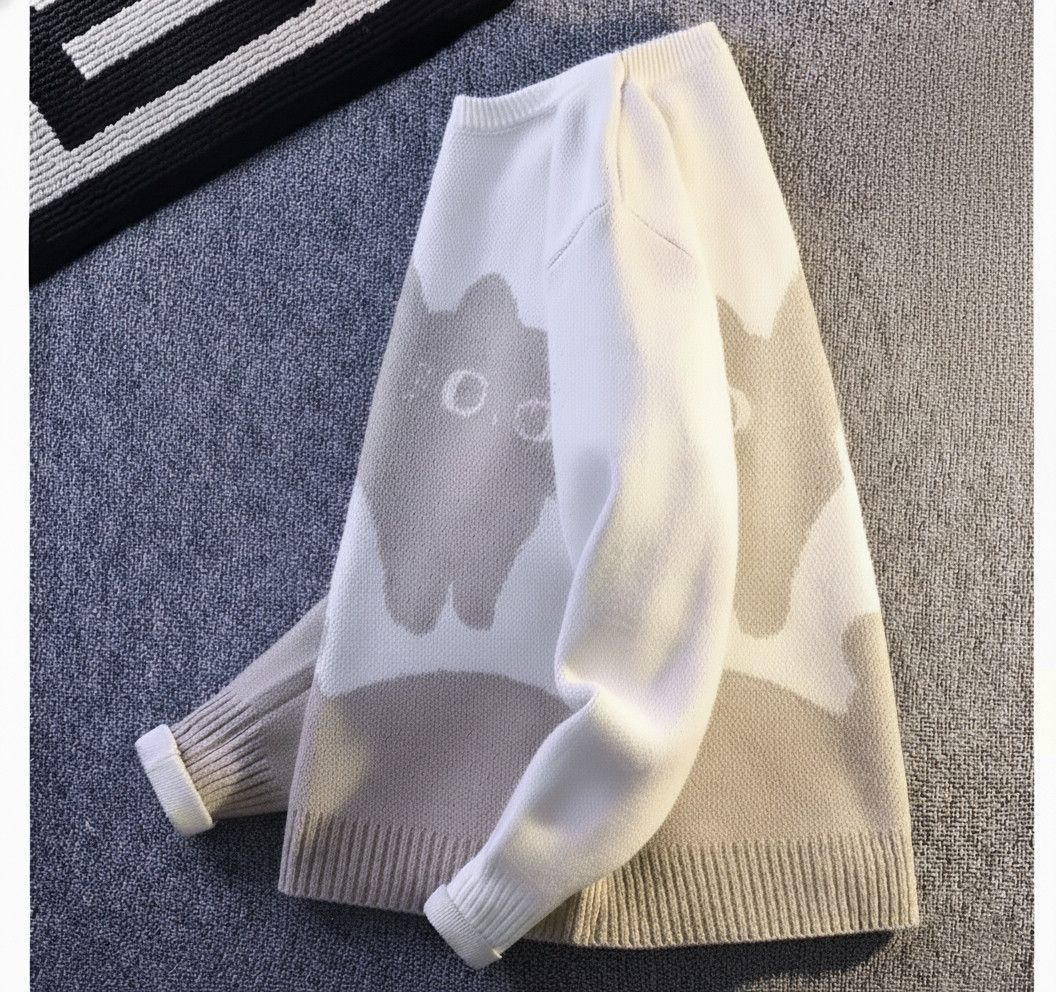 Other Streetwear Retro Y2K Cute Cartoon Cats Jacquard Knitwear Size US XL / EU 56 / 4 - 2 Thumbnail
