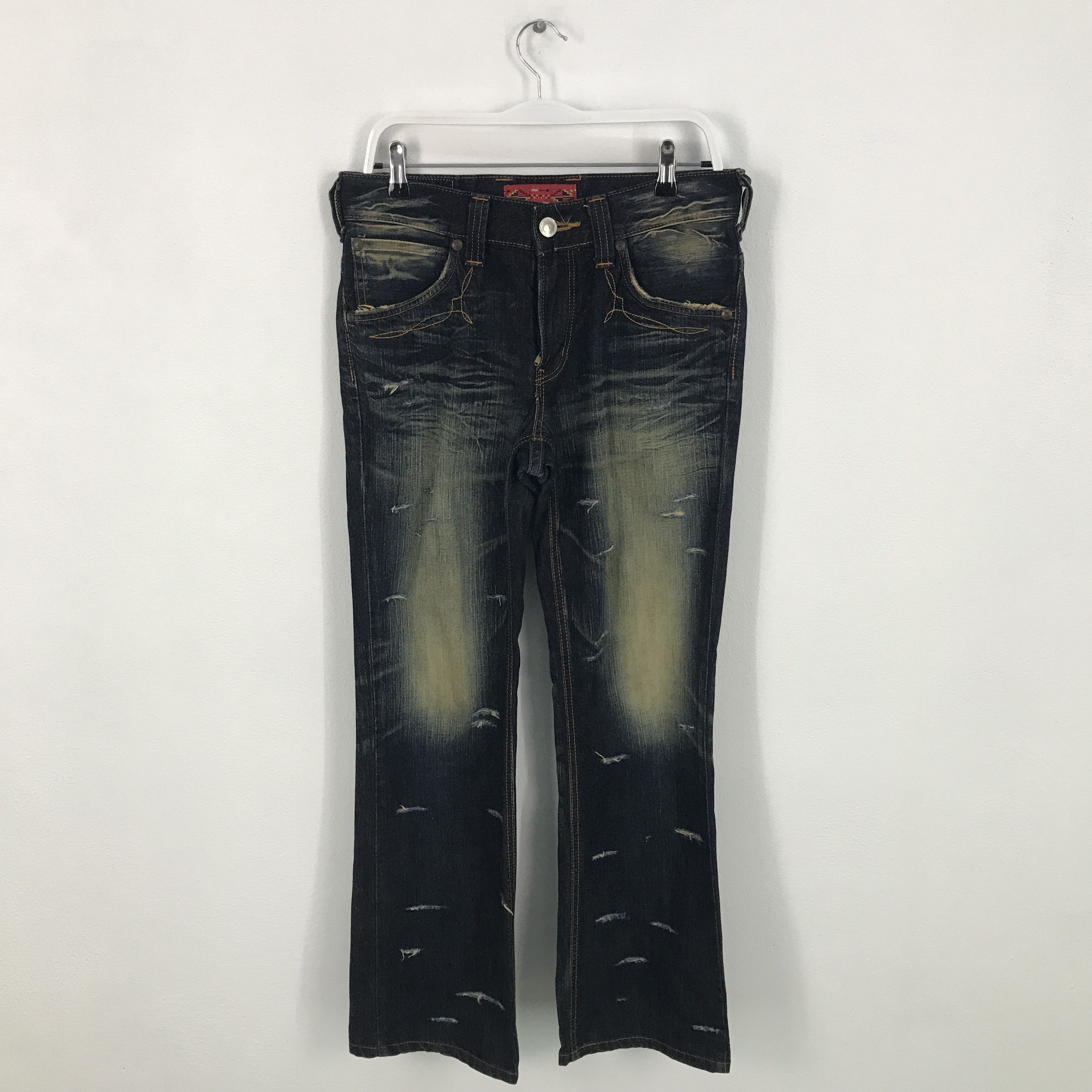Edwin × If Six Was Nine × Le Grande Bleu (L.G.B.) Rare🔥Flare Edwin Japan bootcut design distressed jeans Size US 30 / EU 46 - 1 Thumbnail