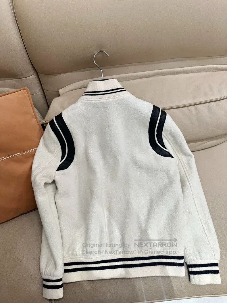 Saint Laurent Paris Saint Laurent Paris White Wool Mixed Baseball Jacket Size US S / EU 44-46 / 1 - 3 Thumbnail