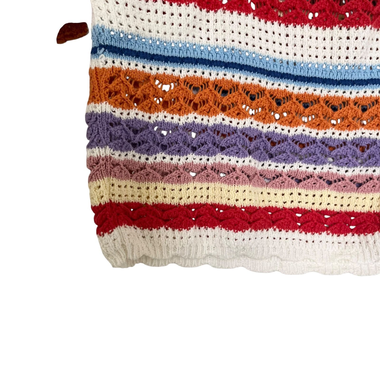 Other Suncoo Panaca Multicolor Striped Knit Puff Sleeve Sweater Size S / US 4 / IT 40 - 6 Thumbnail
