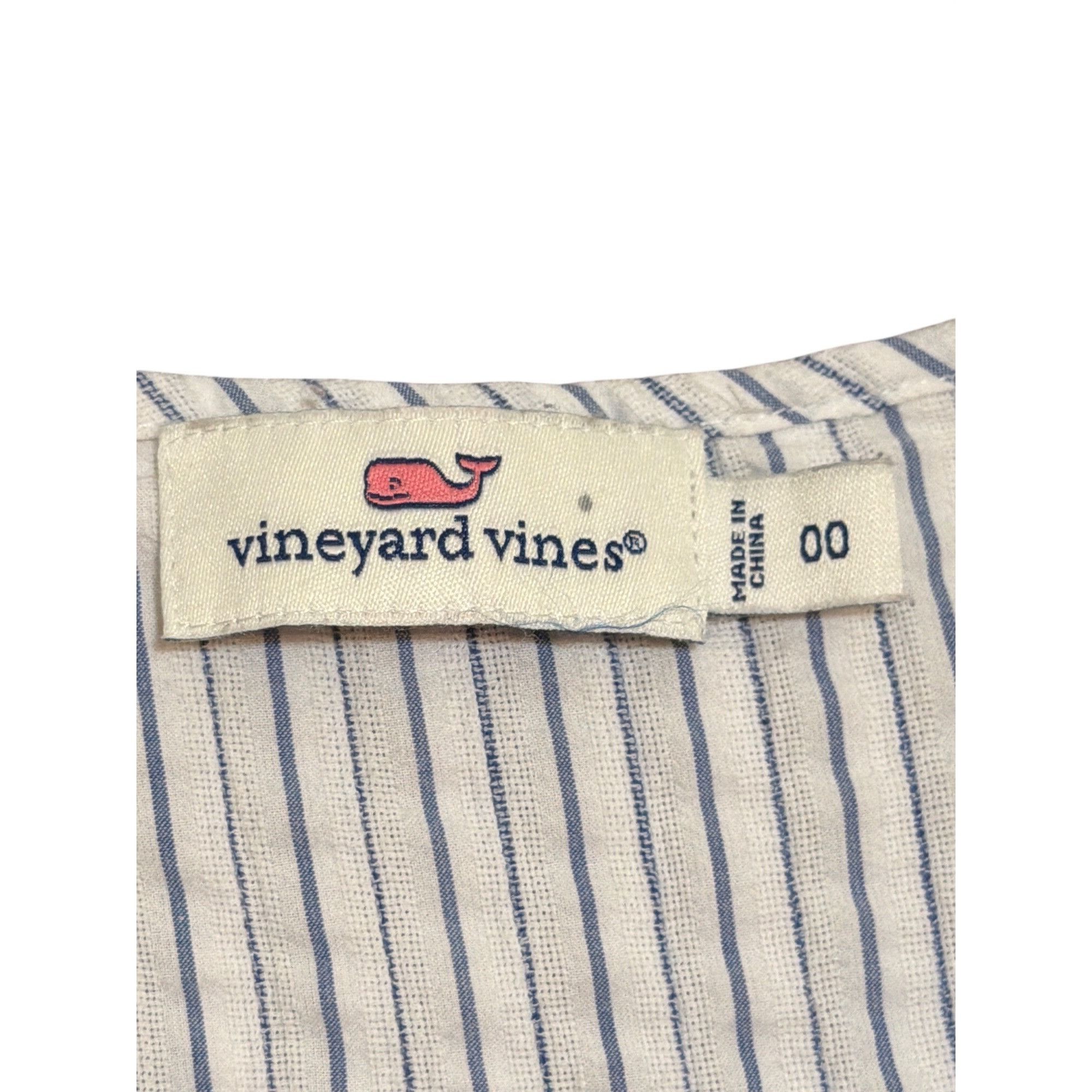 Vineyard Vines Vineyard Vines Striped V Neck Dress Pintuck Flutter Sleeves Size XXS / US 00 / IT 34 - 6 Thumbnail