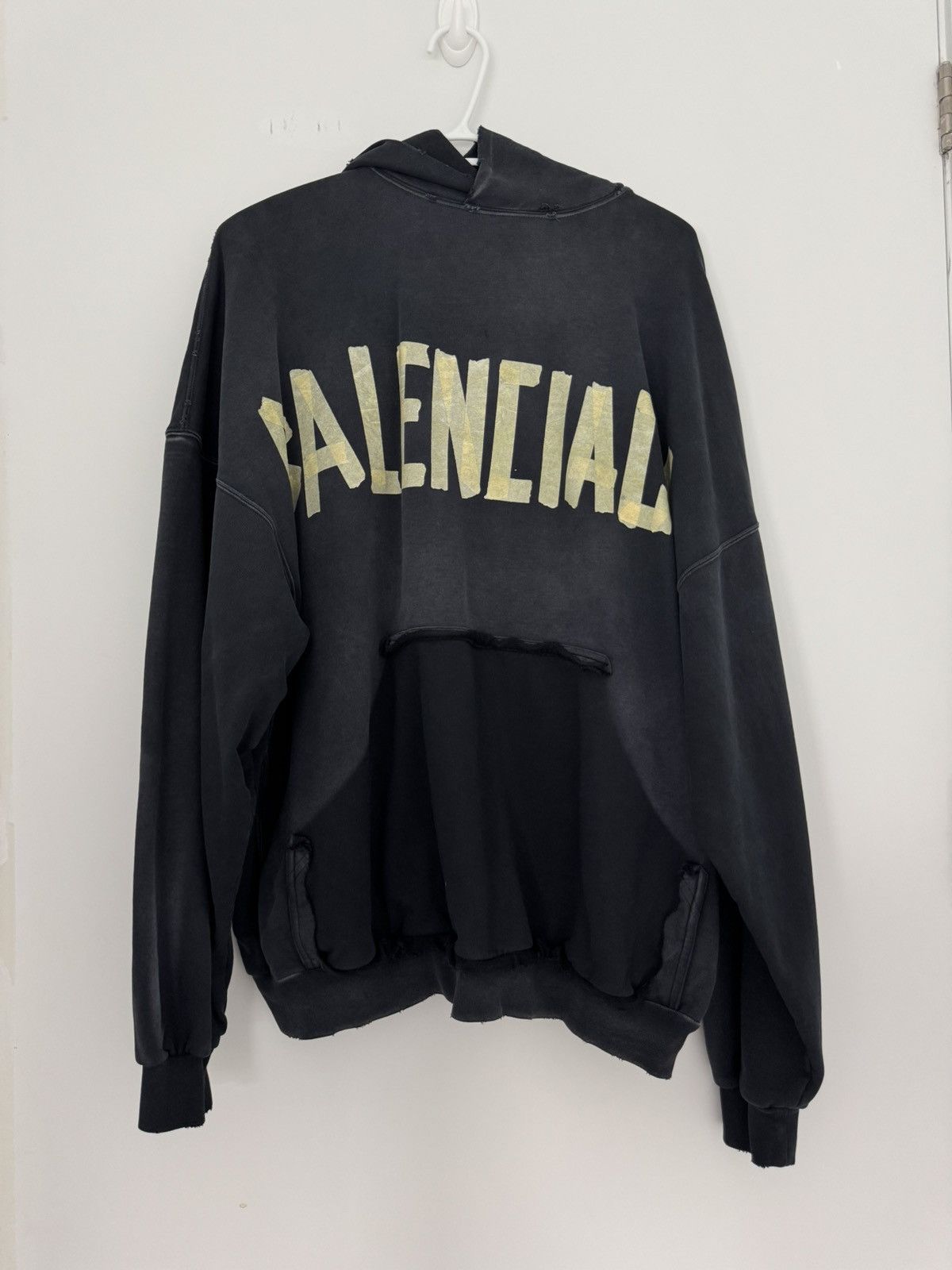 Balenciaga Tape Hoodie with Ripped Pocket Size US S / EU 44-46 / 1 - 1 Thumbnail