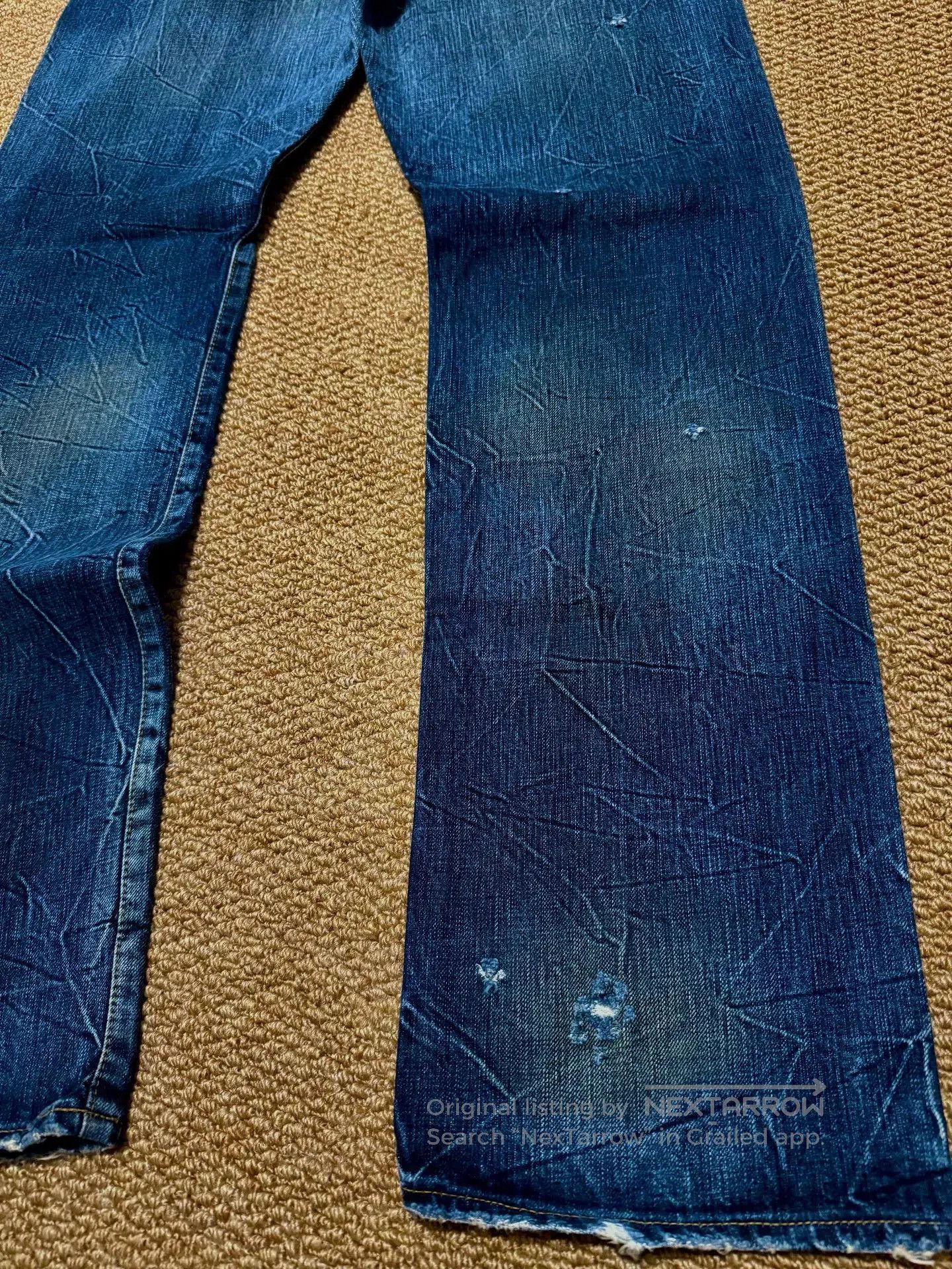 Visvim Blue Distressed Denim Jeans. Size US 34 / EU 50 - 3 Thumbnail