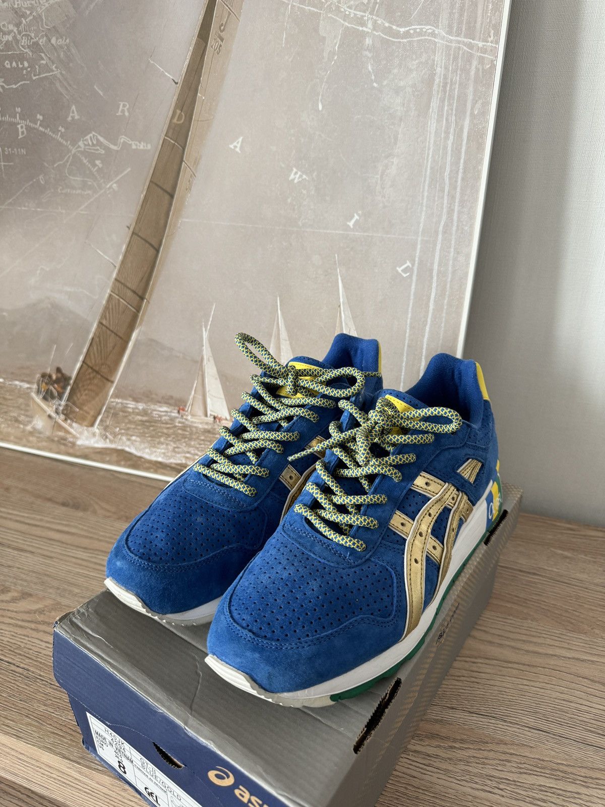 Asics × Ronnie Fieg ASICS x Ronnie Fieg GT-2 KFE Brazil Blue Gold H40JK Size US 8 / EU 41 - 5 Thumbnail