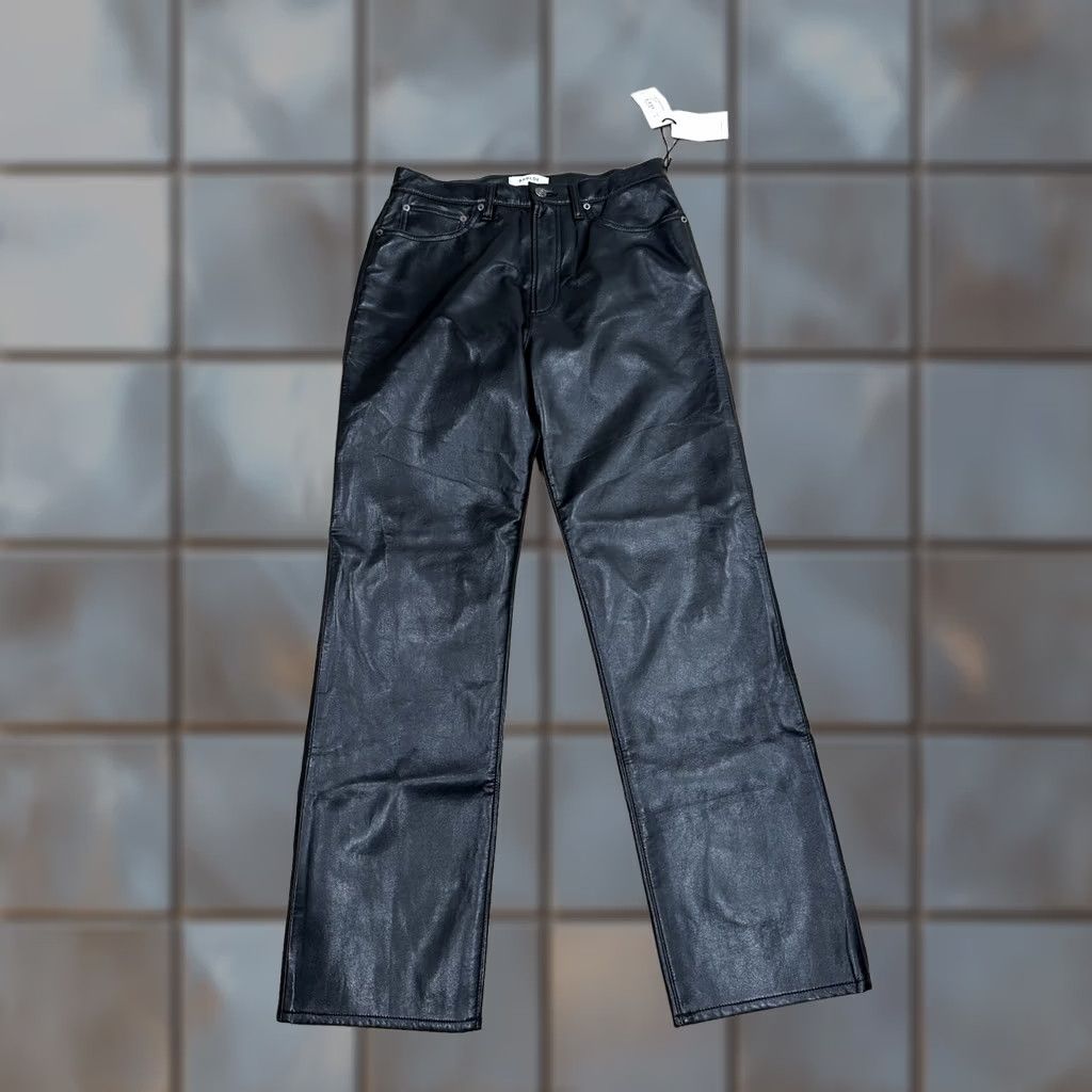 Agolde AGOLDE Black Recycled Leather 90's Pinch Waist Detox Jeans Trousers 29 Size 29" - 1 Thumbnail