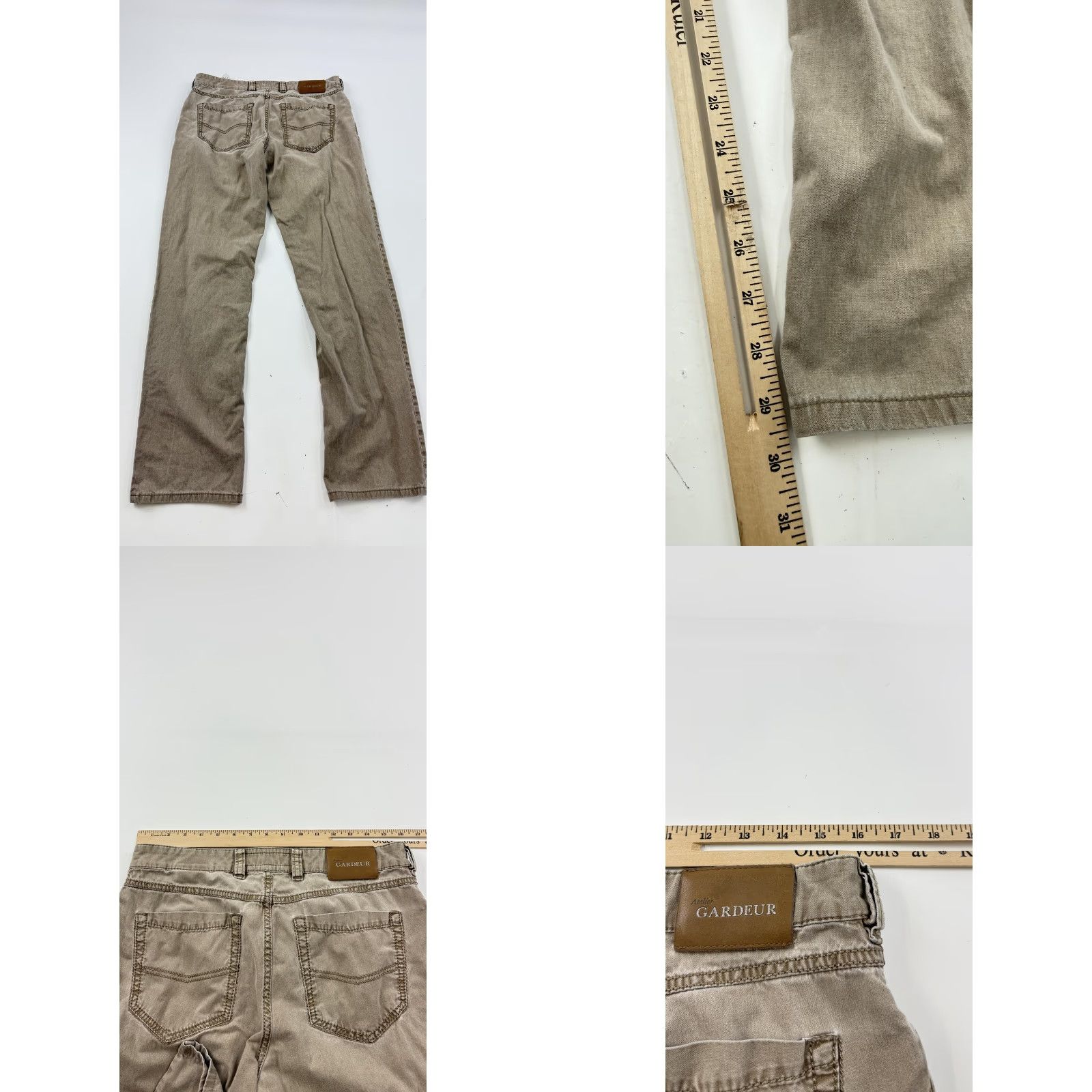 Vintage Atelier Gardeur Jeans Mens Nevio Regular Fit 34x34 Beige Straight Leg Casual Size US 34 / EU 50 - 8 Thumbnail