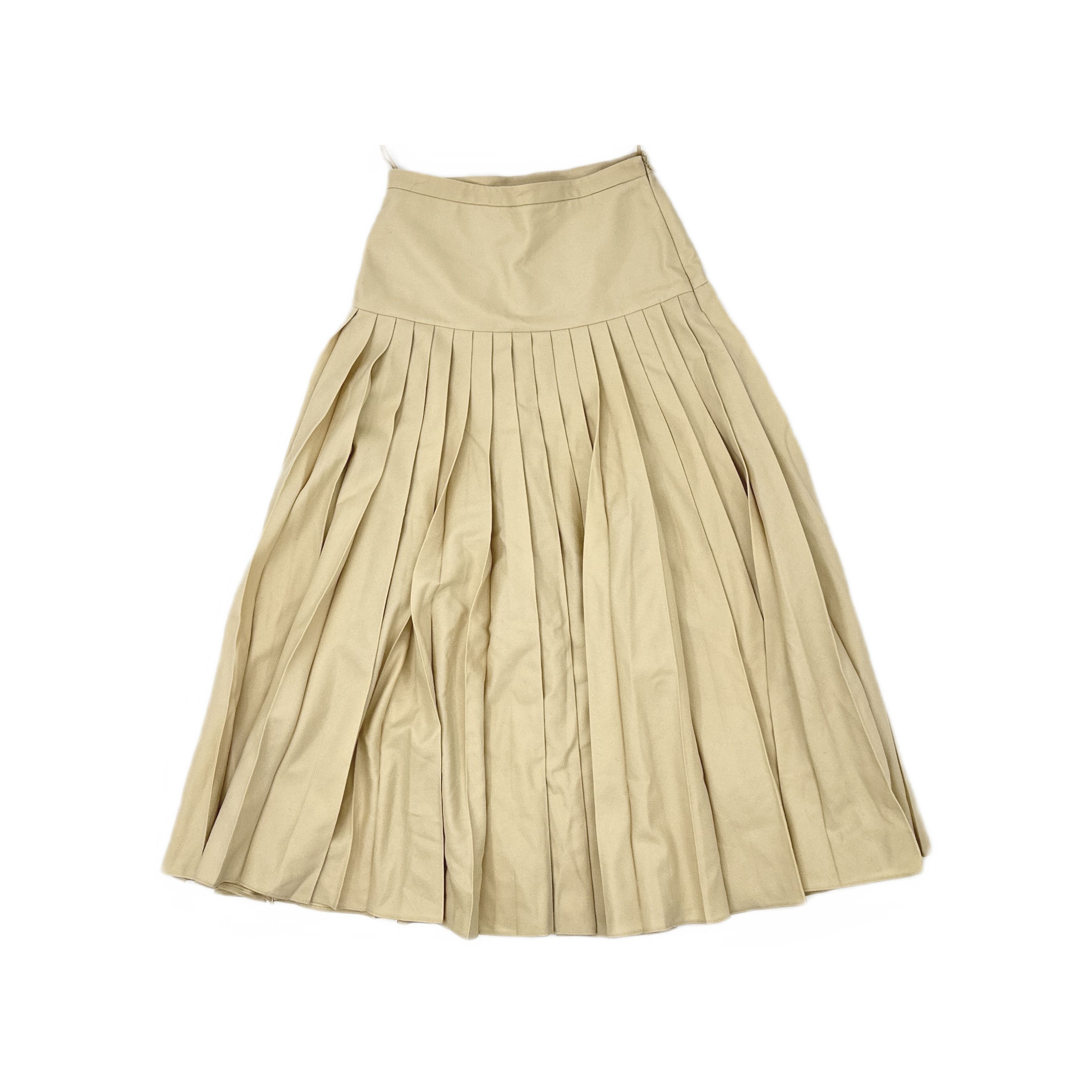 Gucci Gucci Beige Pleated Wool Skirt Size 38 Size 26" / US 2 / IT 38 - 1 Thumbnail