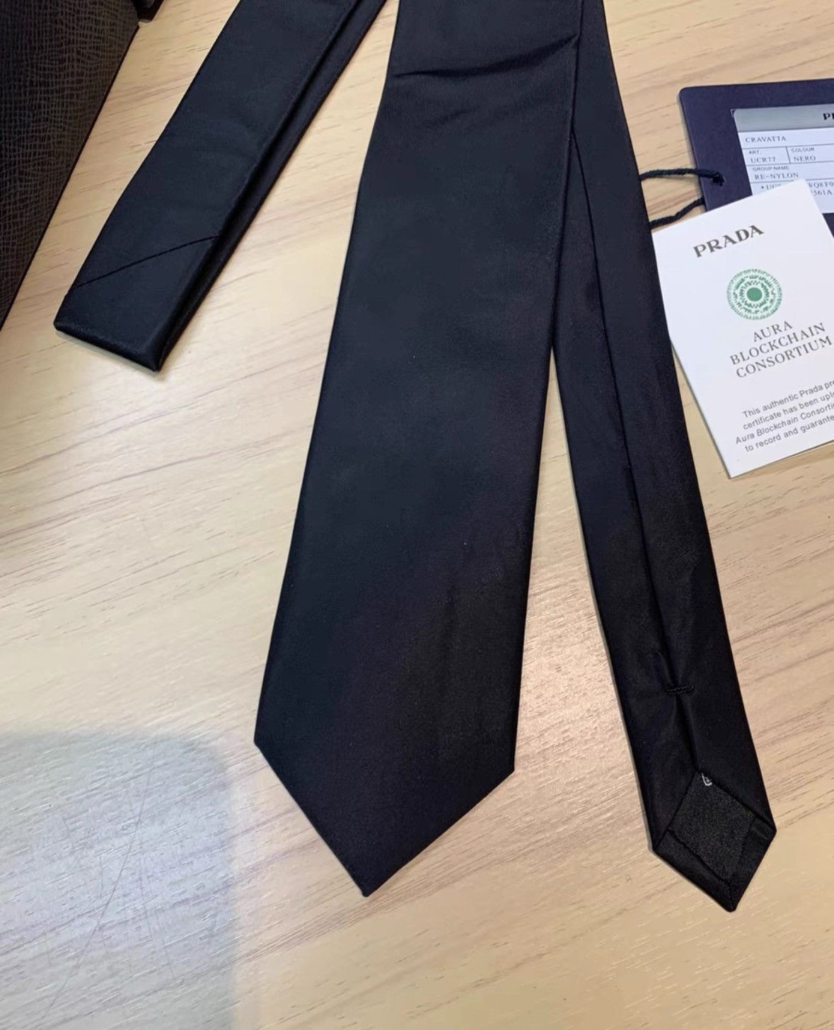 Prada Prada Black Linen Tie with Tag-2506 Size ONE SIZE - 2 Thumbnail