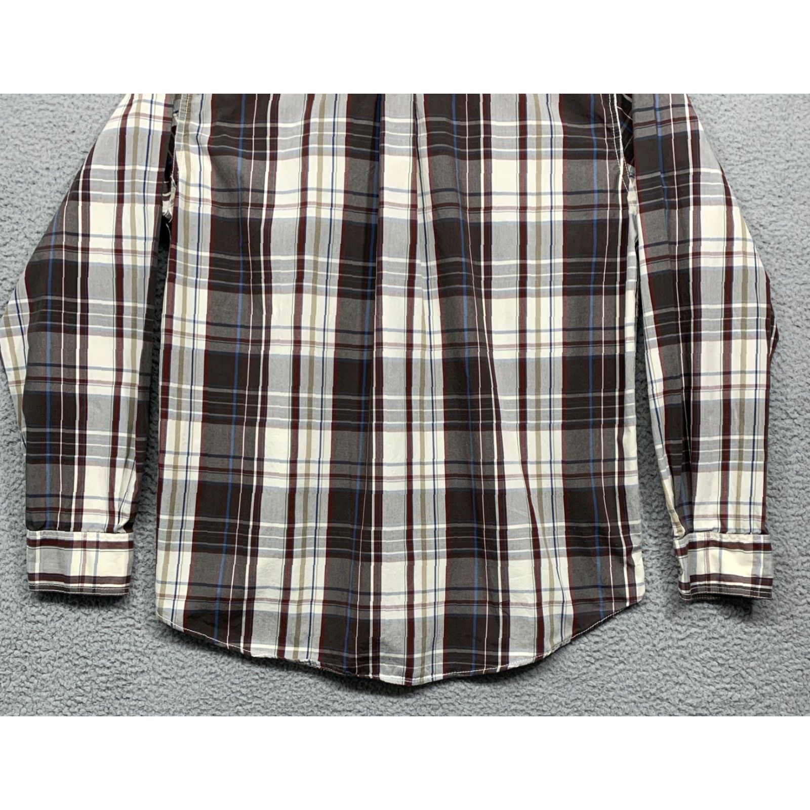 Vintage Ruff Hewn Men's Long Sleeve Shirt Button-Down Brown/Cream Plaid Size Large Size US L / EU 52-54 / 3 - 6 Thumbnail