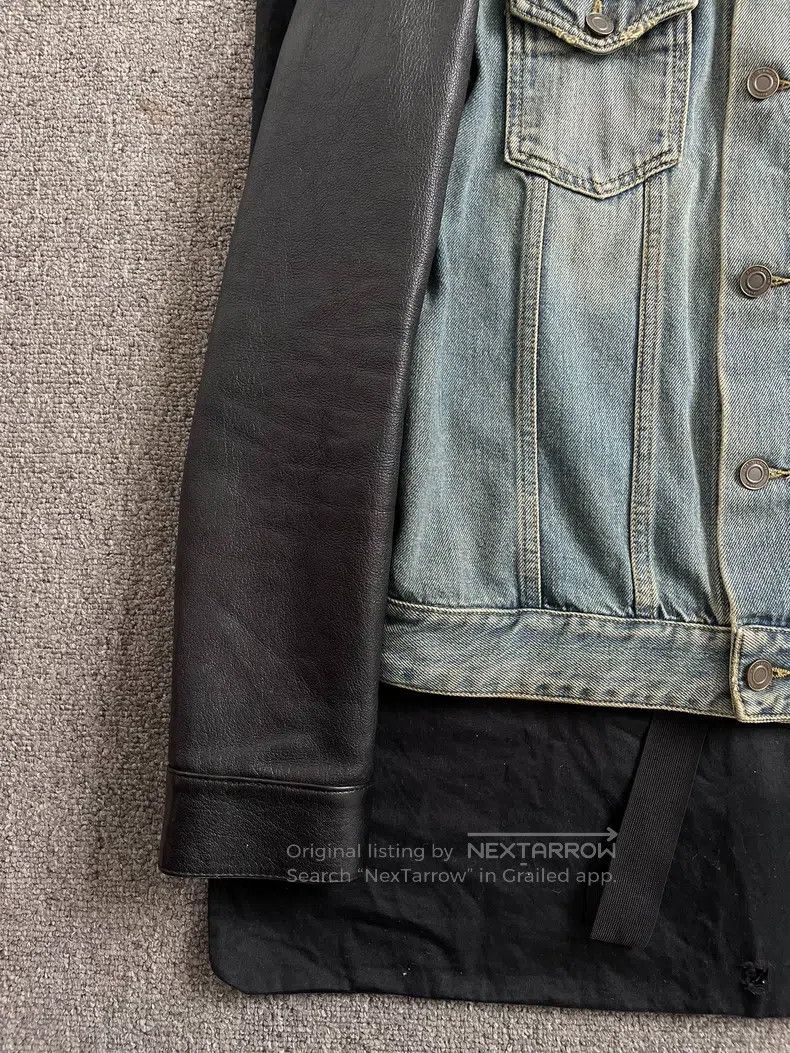 Saint Laurent Paris Saint Laurent Paris Leather Sleeve Denim Jacket Size US S / EU 44-46 / 1 - 3 Thumbnail