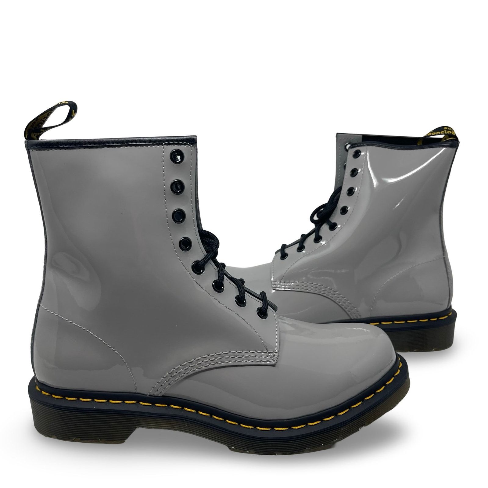 Dr. Martens Dr. Martens 1460 Patent Leather Lace Up Boots Zink Grey 11 Size US 11 / IT 41 - 1 Thumbnail