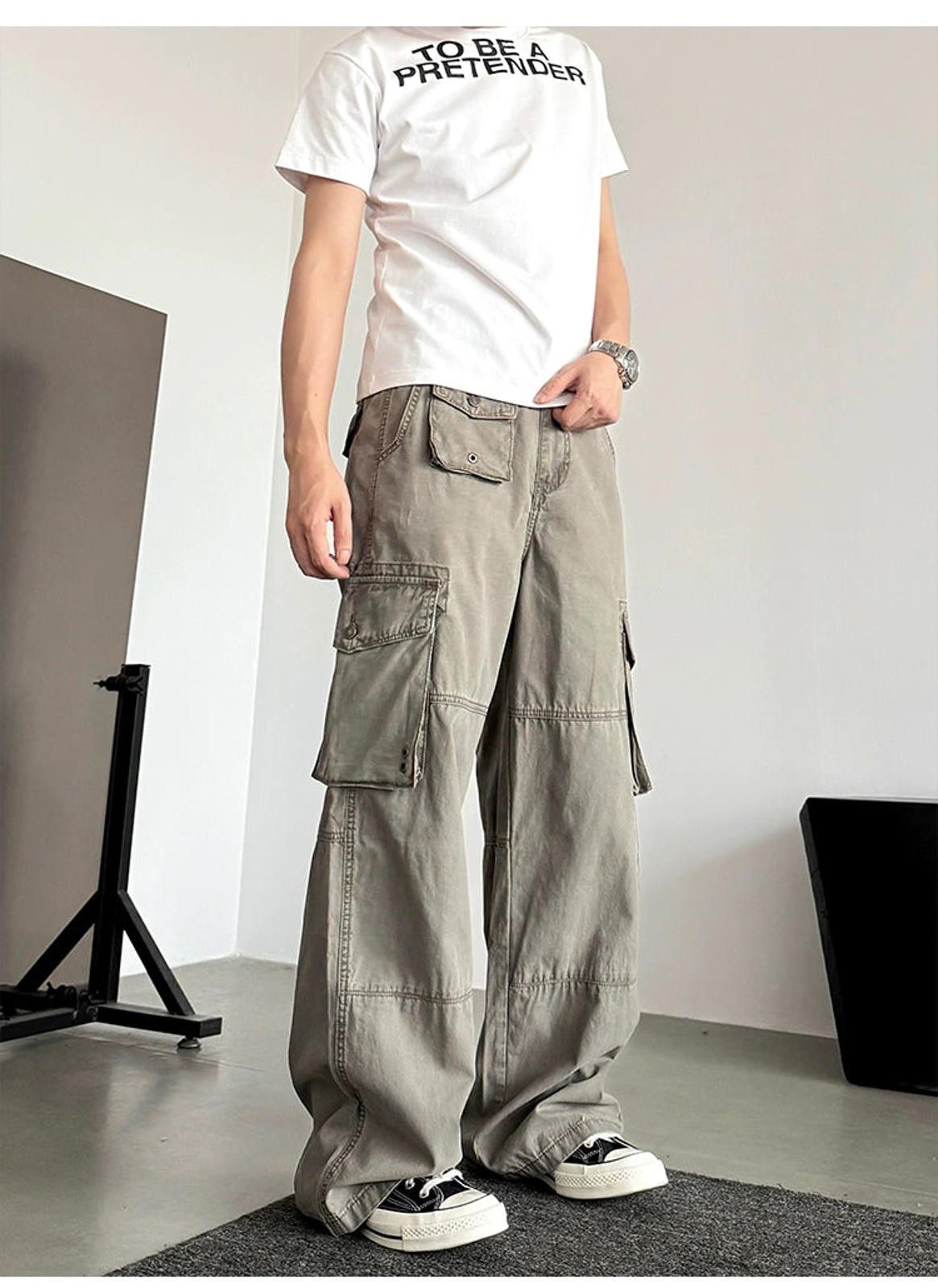 Other Gray Wide Leg Cargo Pants, Baggy Utility Pants Size US 32 / EU 48 - 1 Thumbnail