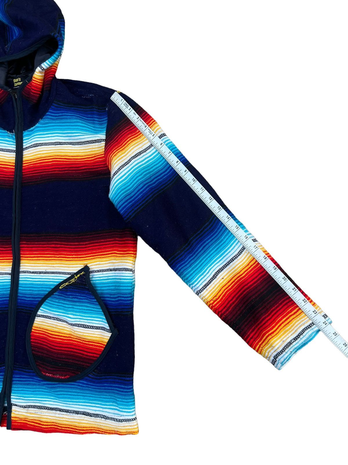 Vintage One’s Garment Japan Navajo Blanket Used Look Hoodie Sweater Size US M / EU 48-50 / 2 - 4 Thumbnail
