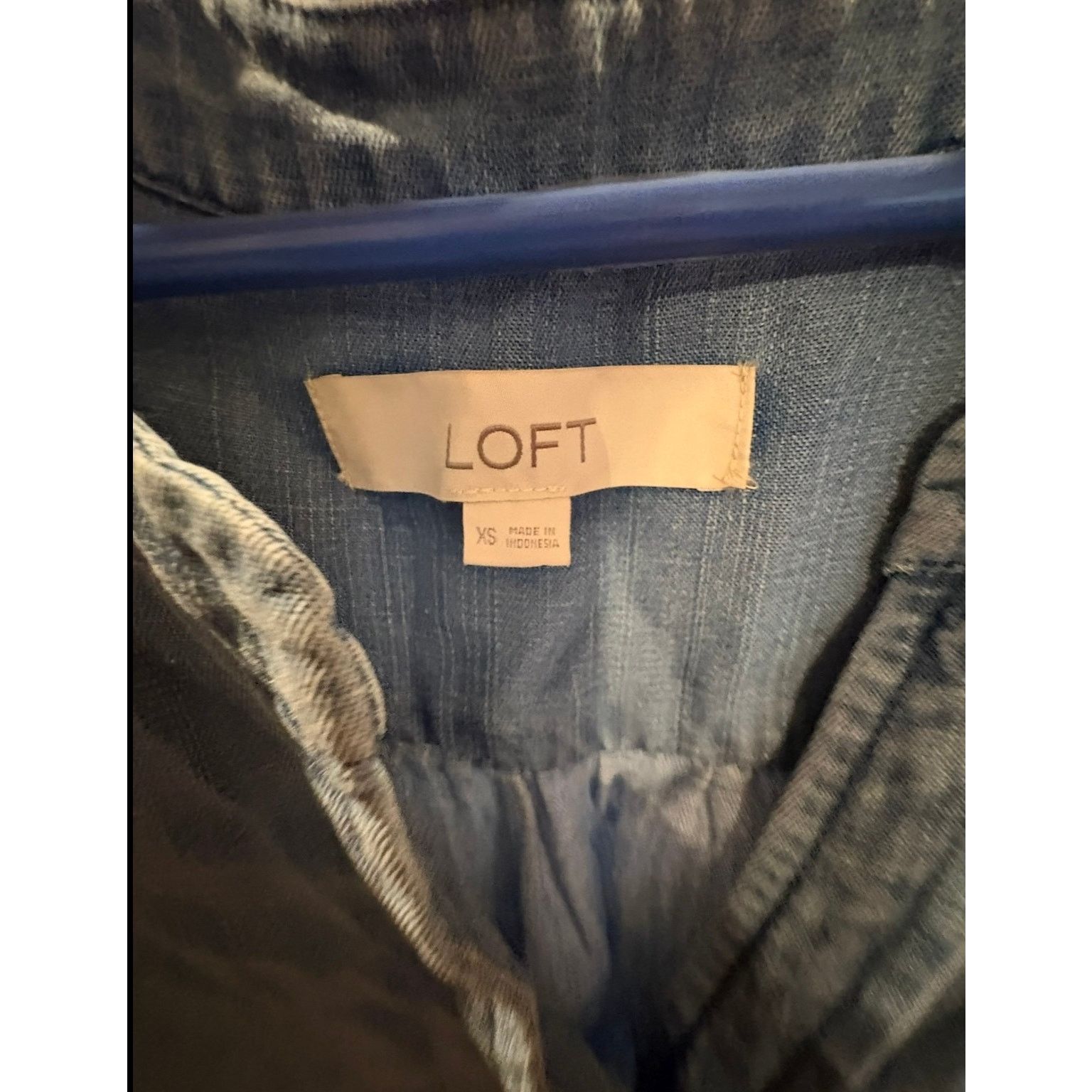 Loft LOFT Chambray Denim Button Front Blouse Women’s XS 0–2 Cap Size XS / US 0-2 / IT 36-38 - 3 Thumbnail