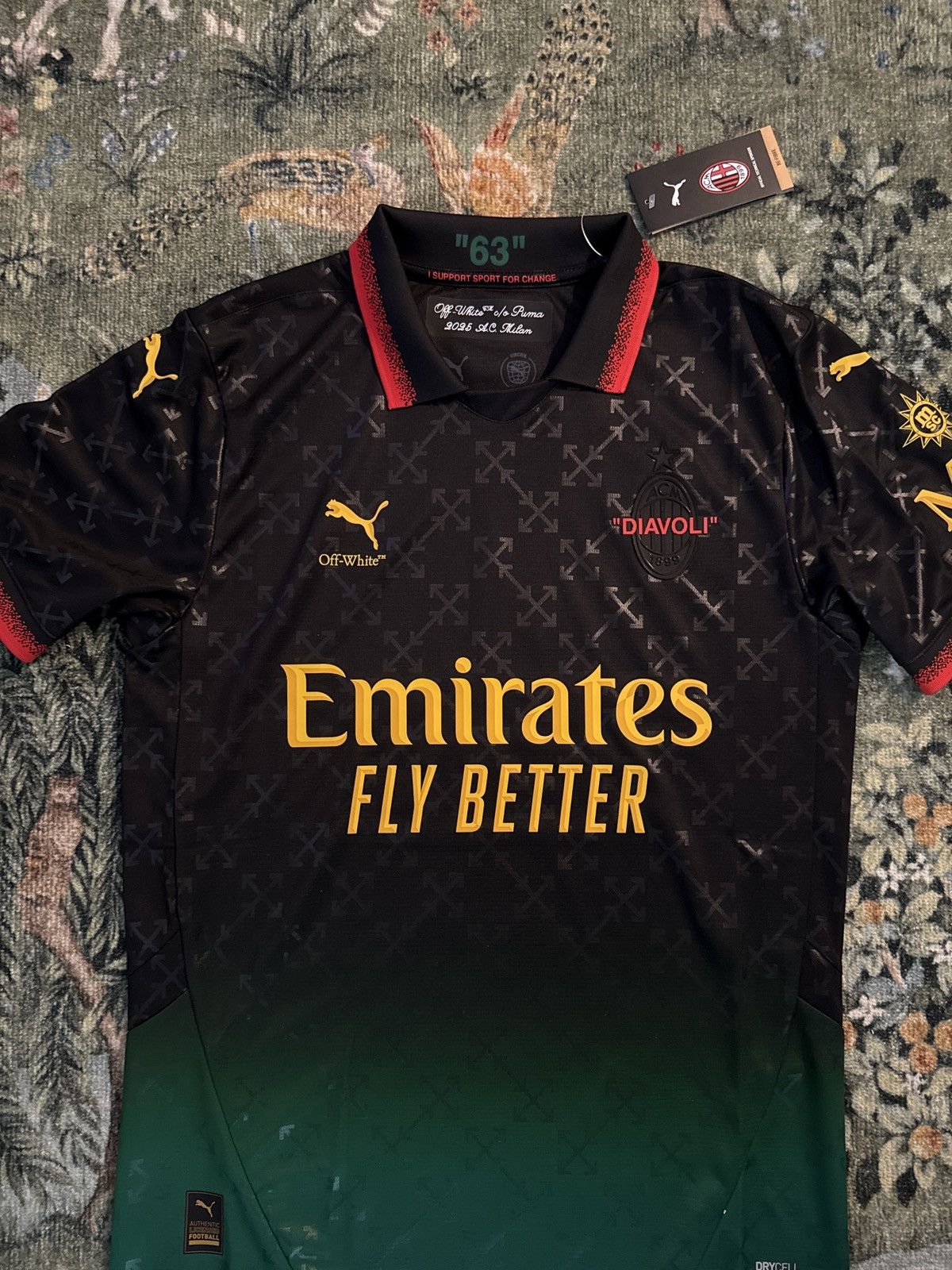 Off-White OFF-WHITE x Puma AC Milan Replica Jersey Black Size US S / EU 44-46 / 1 - 2 Thumbnail