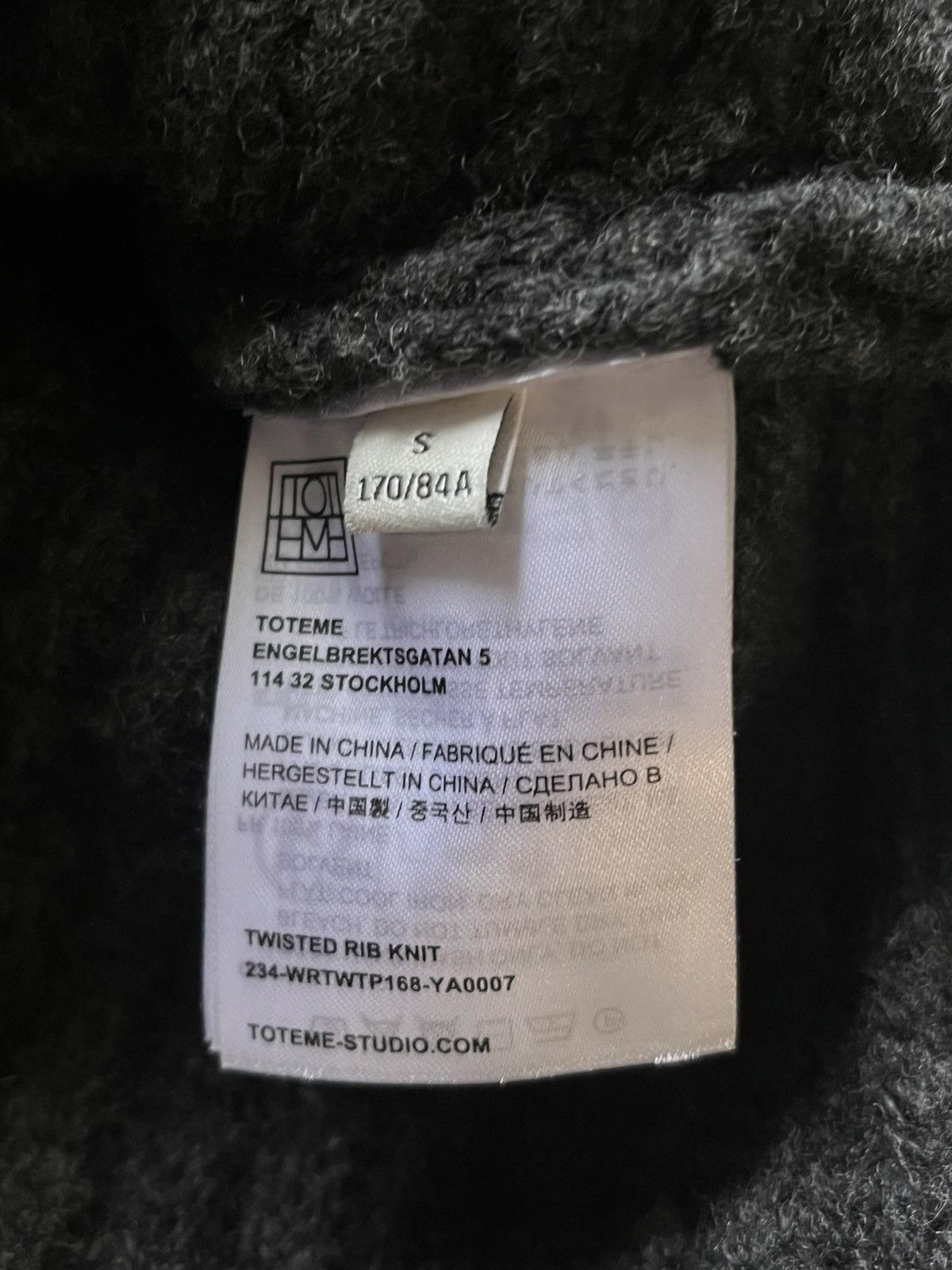 Toteme Toteme Twisted Rib Knit Wool Sweater Charcoal Anthracite S Size S / US 4 / IT 40 - 7 Thumbnail