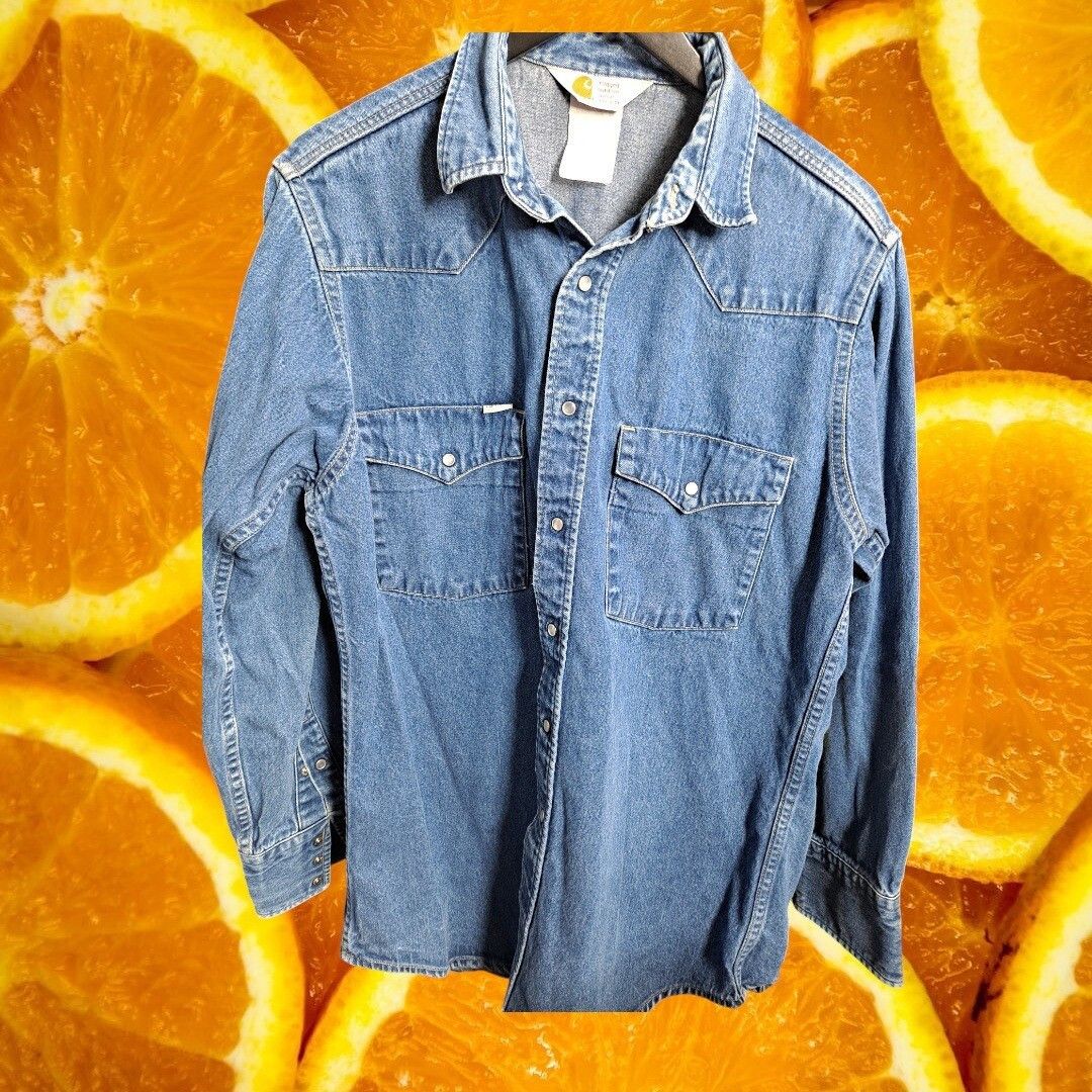 Carhartt Carhartt Denim Shirt Western Style Button Up Long Sleeve Wor Size US L / EU 52-54 / 3 - 3 Thumbnail