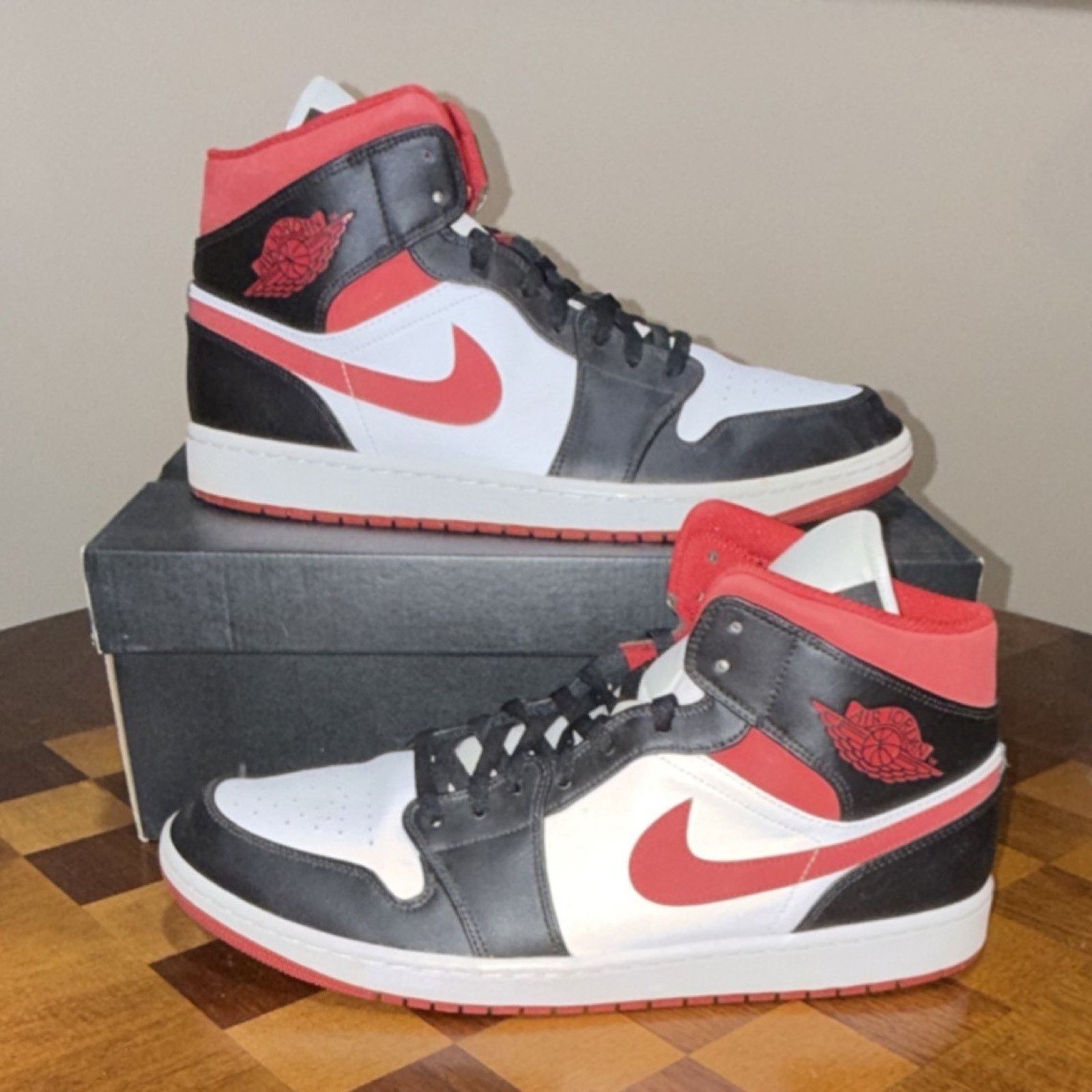 NIKE Air Jordan 1 Mid White Hot Punch Black Neptune Full Set Size 5.5 - Air Jordan 1 Mid Hot Punch W for sale online | eBay main image 4
