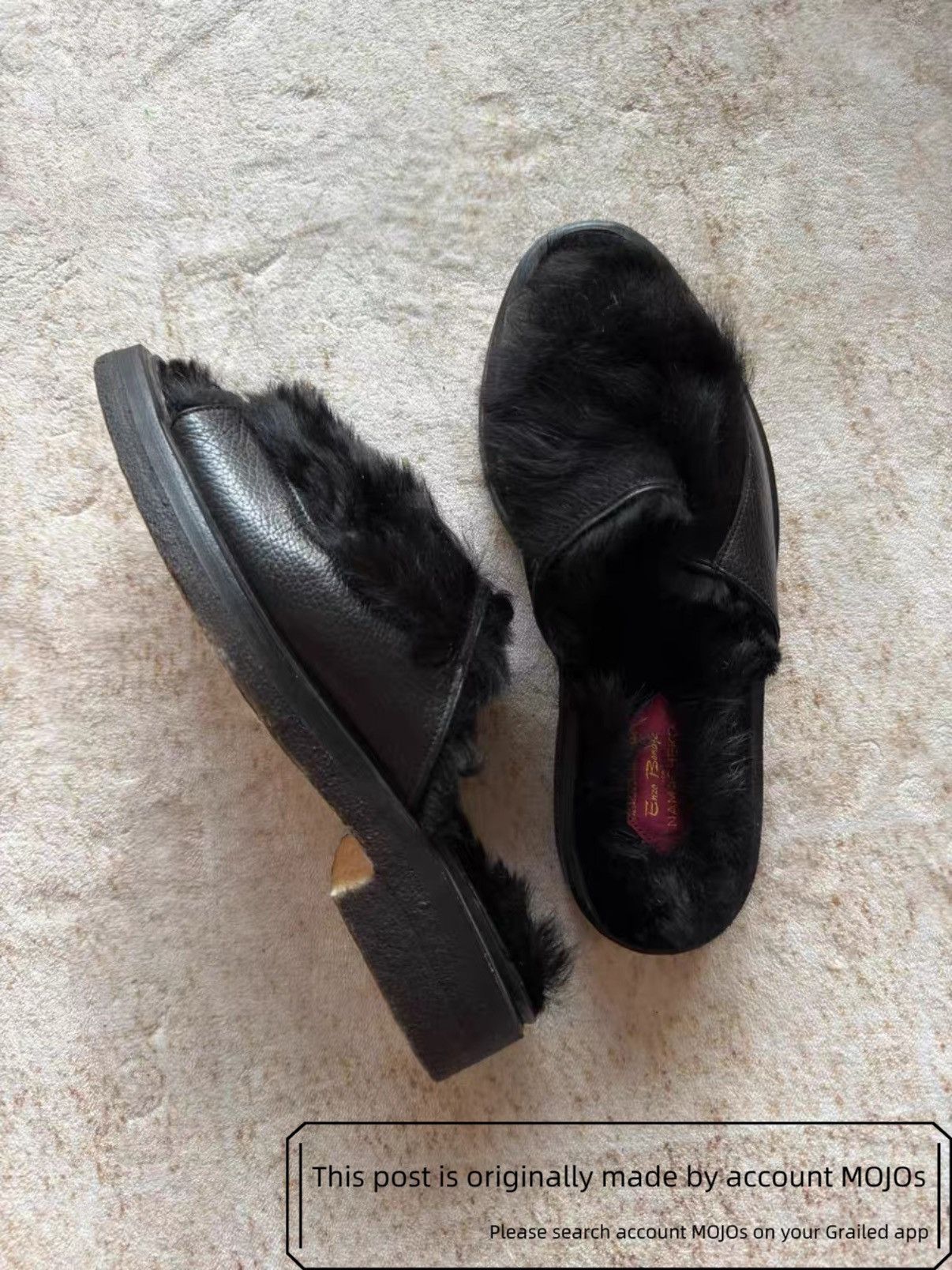Sz 41 Namacheko Enzo Bonate Horse Leather Fur Slide mojos012