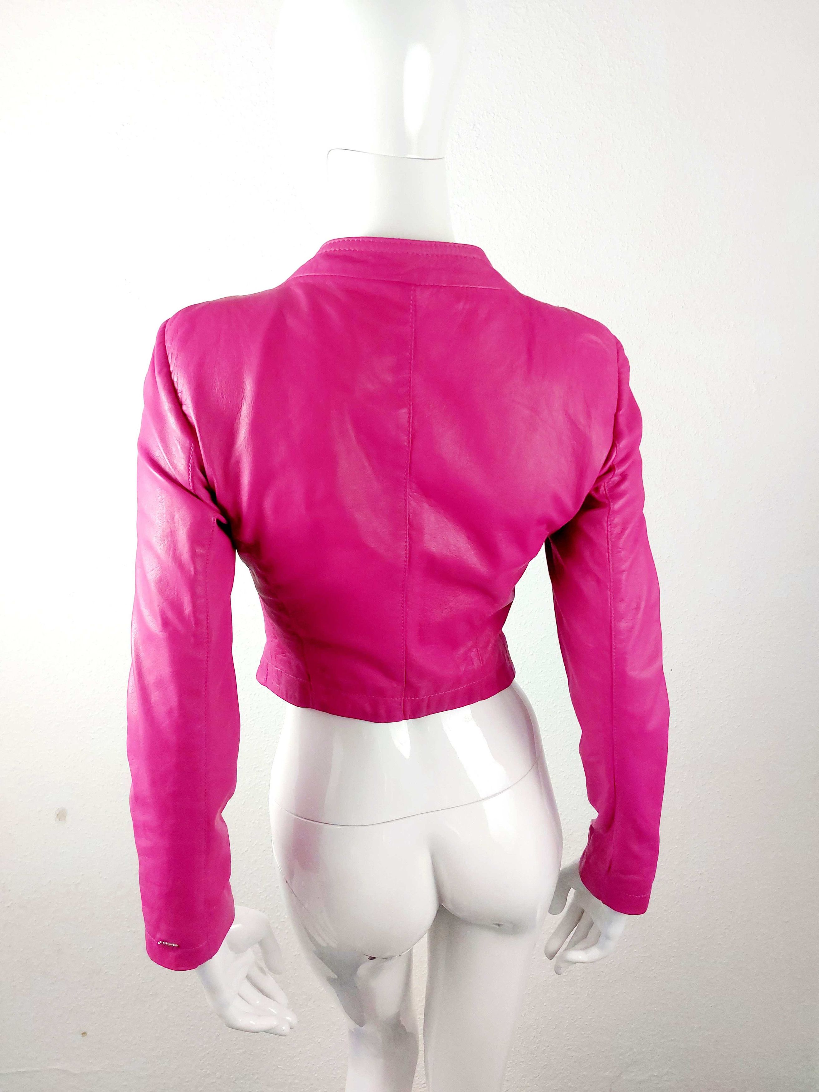 Miss Sixty Miss Sixty Hot Pink Leather Biker Moto Zip Barbie Jacket Size S / US 4 / IT 40 - 8 Thumbnail