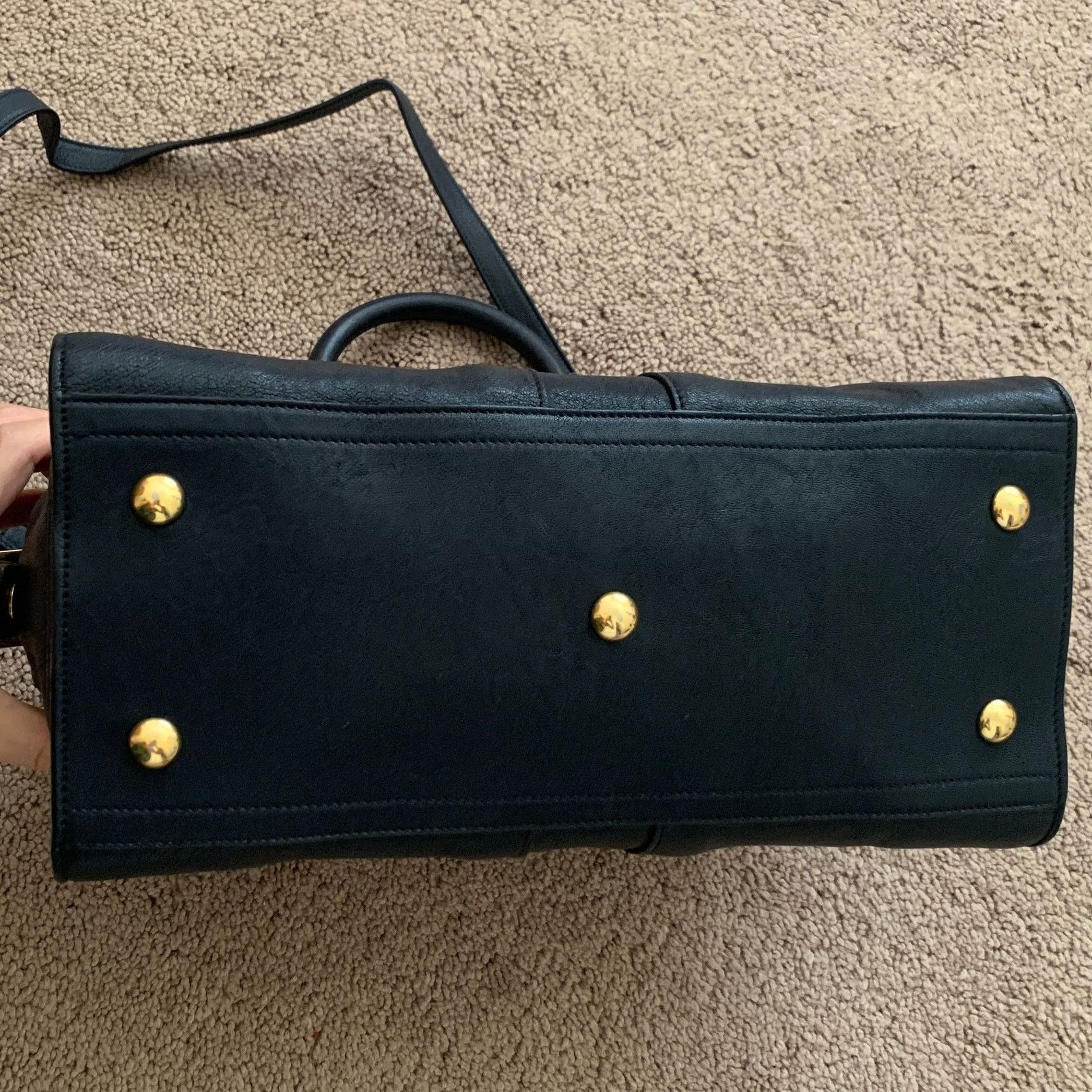 Yves Saint Laurent Y1009 YSL dark blue cabas leather bag with strap removable Size ONE SIZE - 6 Thumbnail
