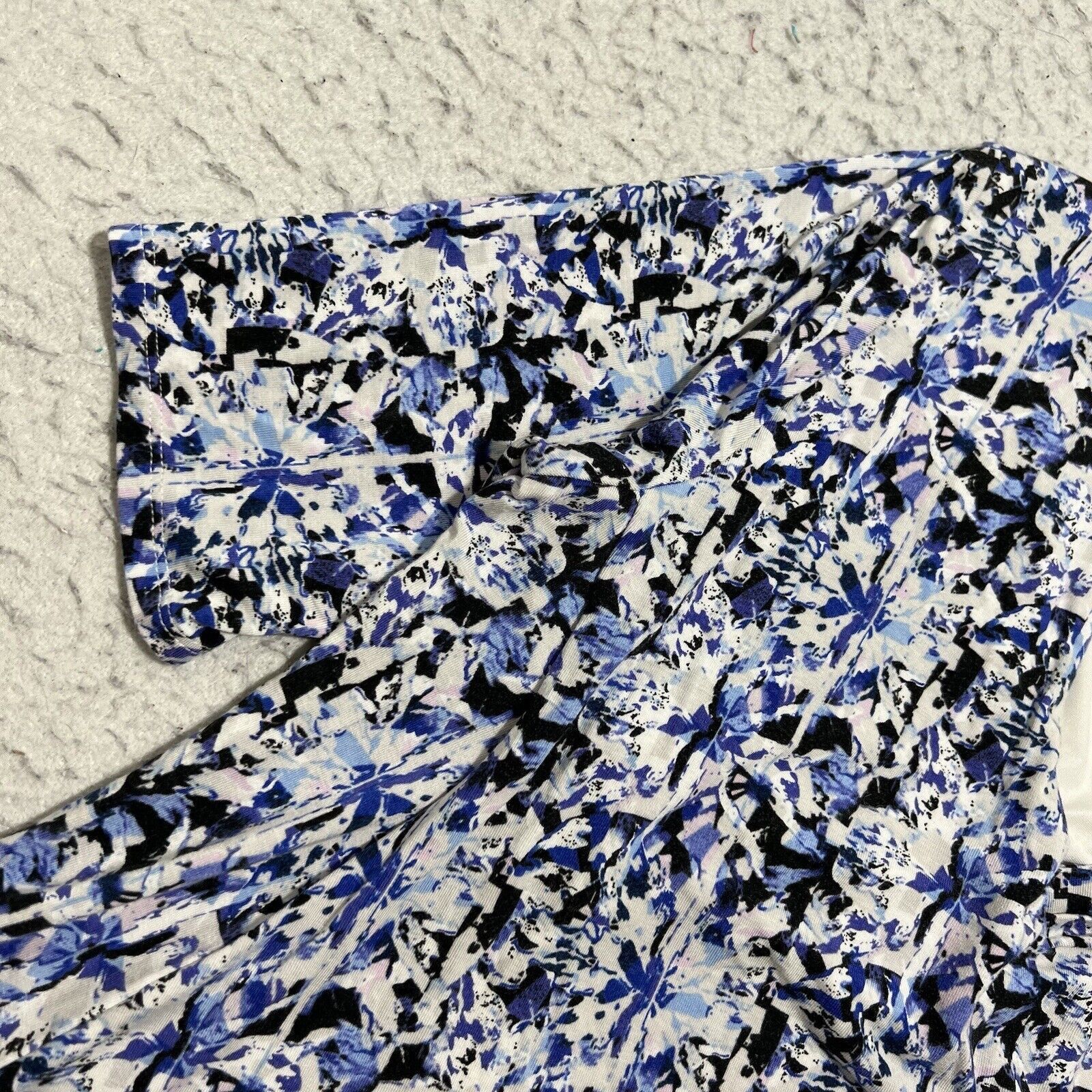 Other Lysse Short Sleeve Blue White Floral A-Line Dress Stretch Size S / US 4 / IT 40 - 5 Thumbnail